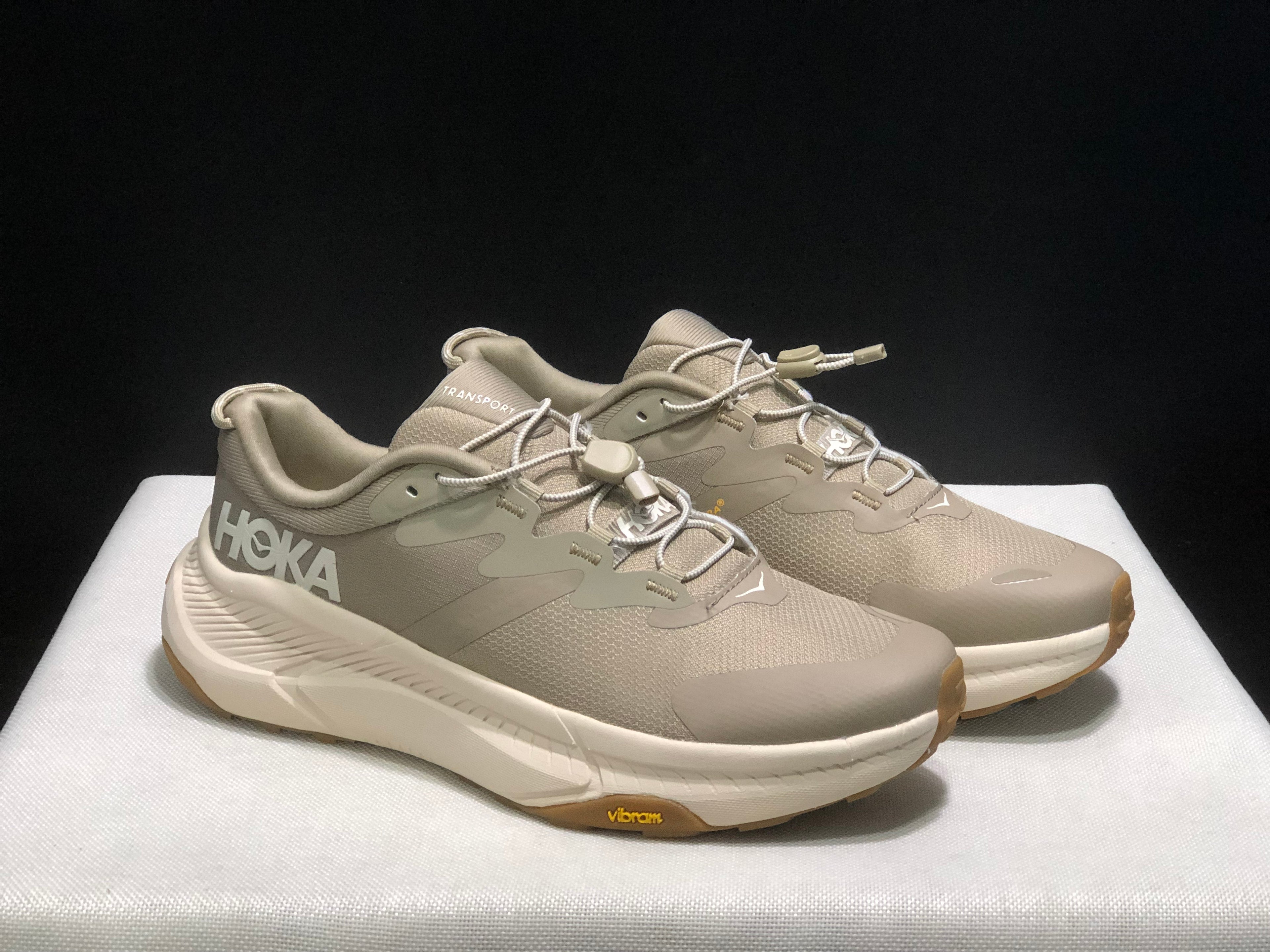 Hoka One One Transport Drawstring Low-top Running Shoes Sneakers Brown