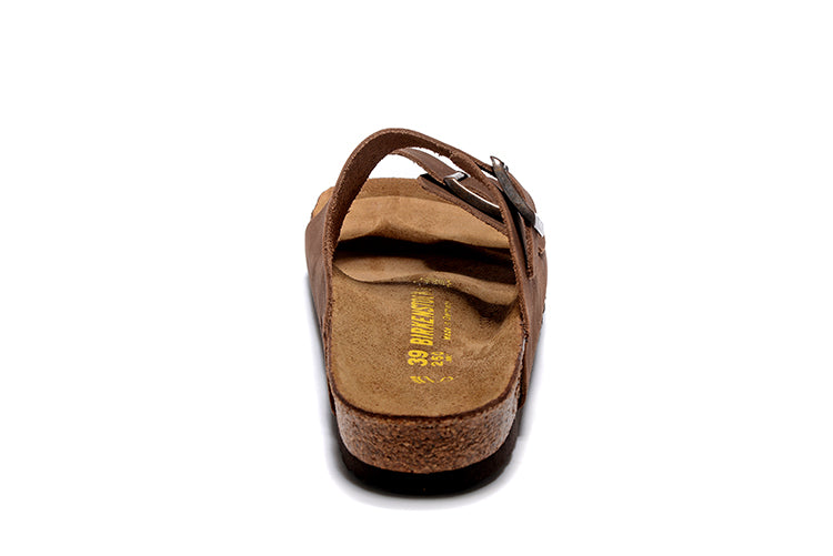 Birkenstock Arizona Brown Two Buckle Nubuck Leather Sandals