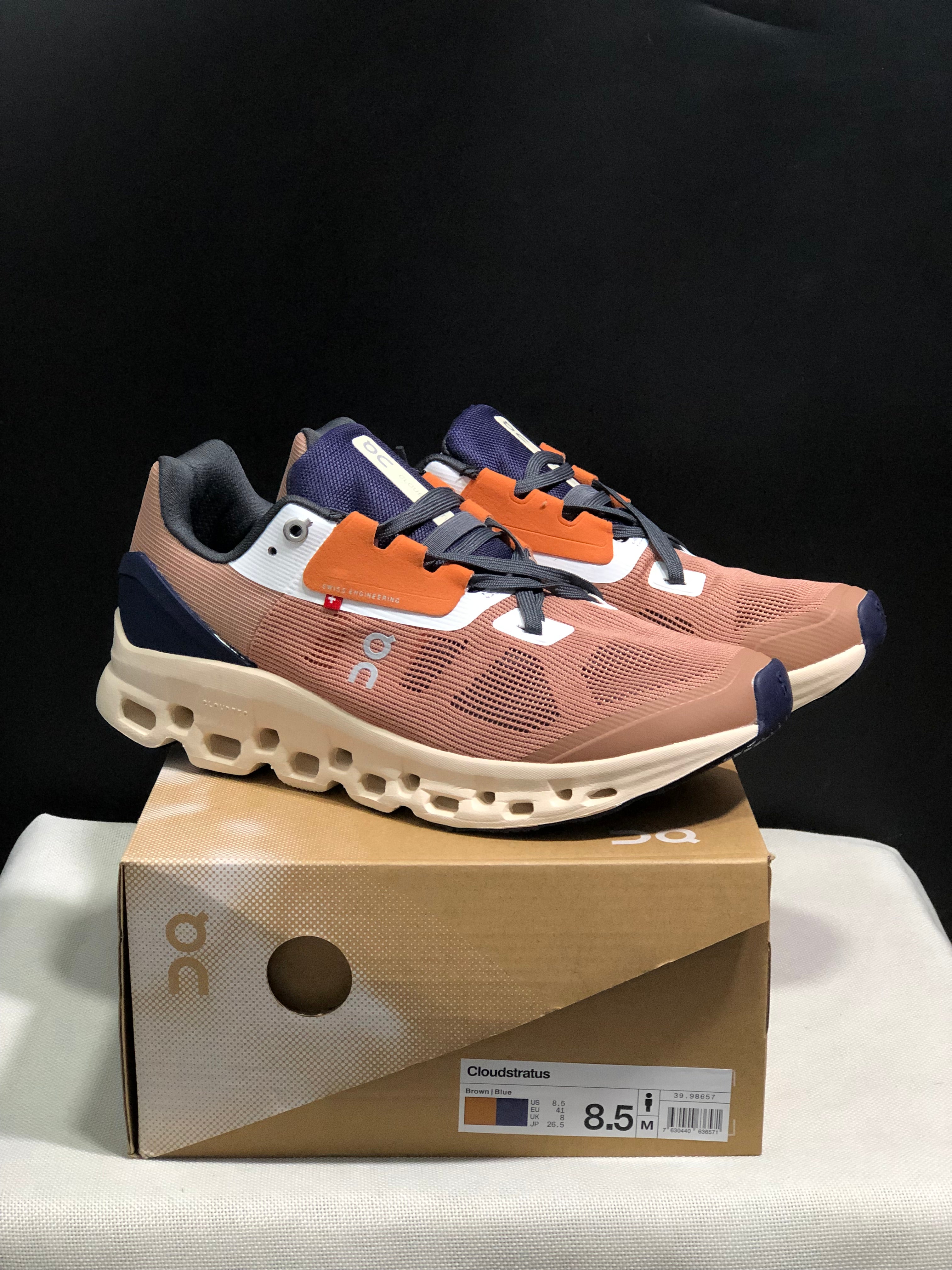 On Running Cloudstratus Breathable Support Running Shoes Reddish Brown