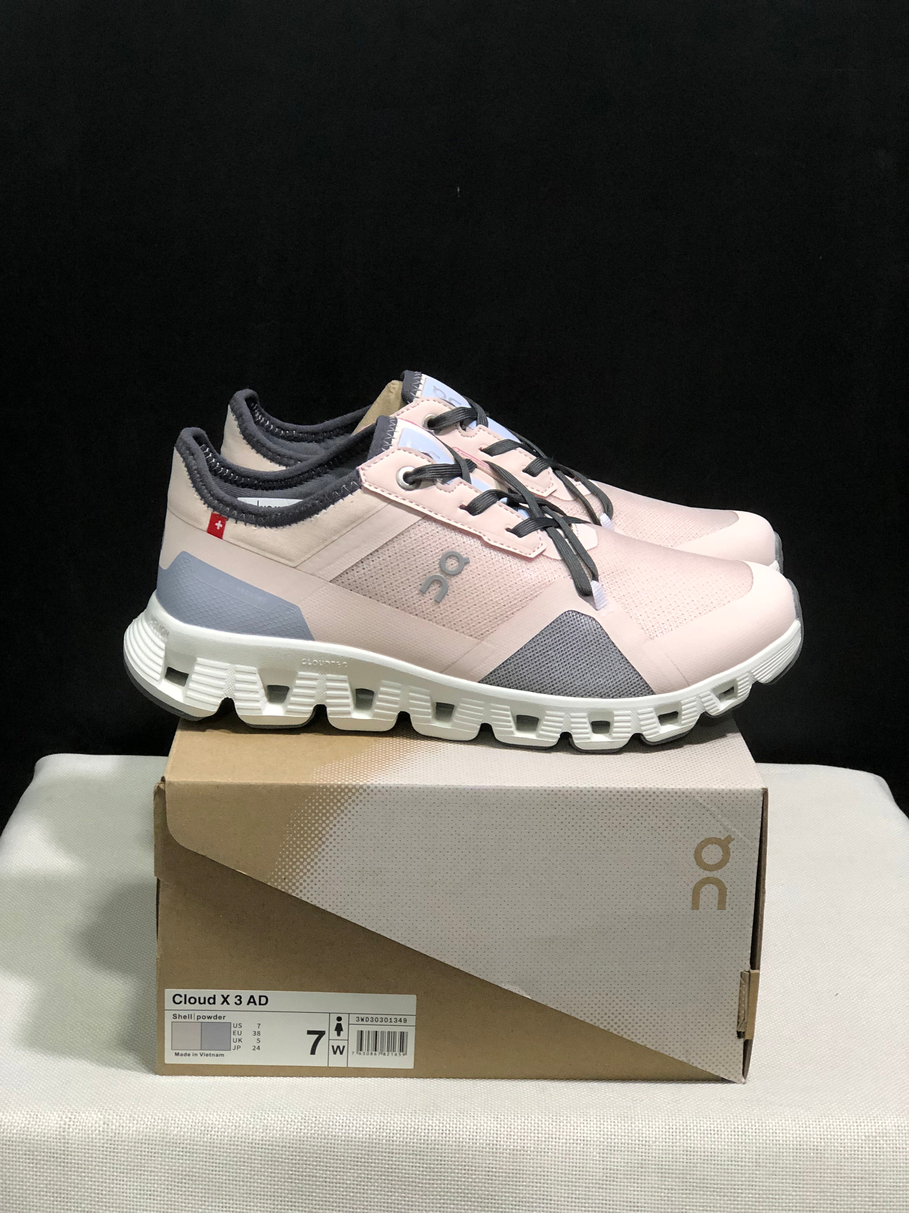 On Running Cloud X 3 AD Comfortable Wear-Resistant Training Shoes Shell/Powder