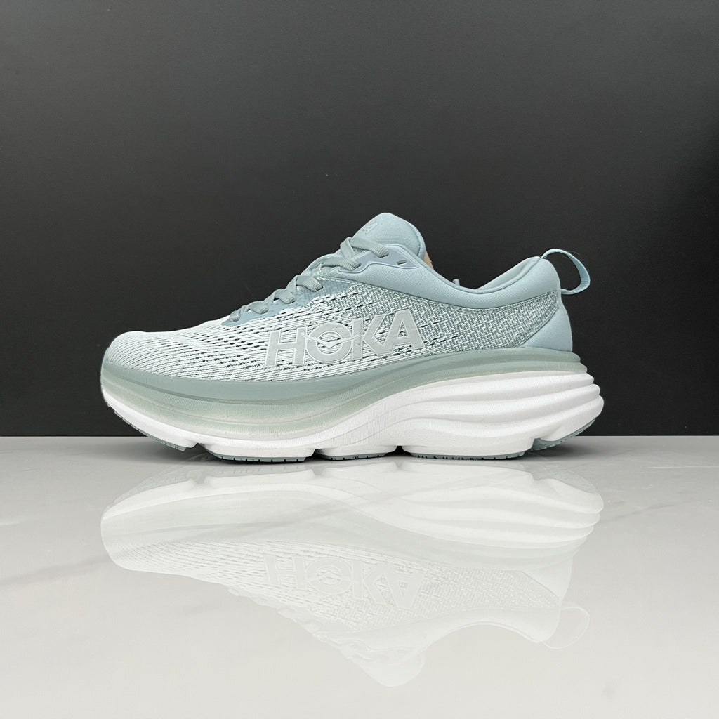 Hoka One One Bondi 8 Breathable Low-top Running Shoes Sneakers Blue Gray