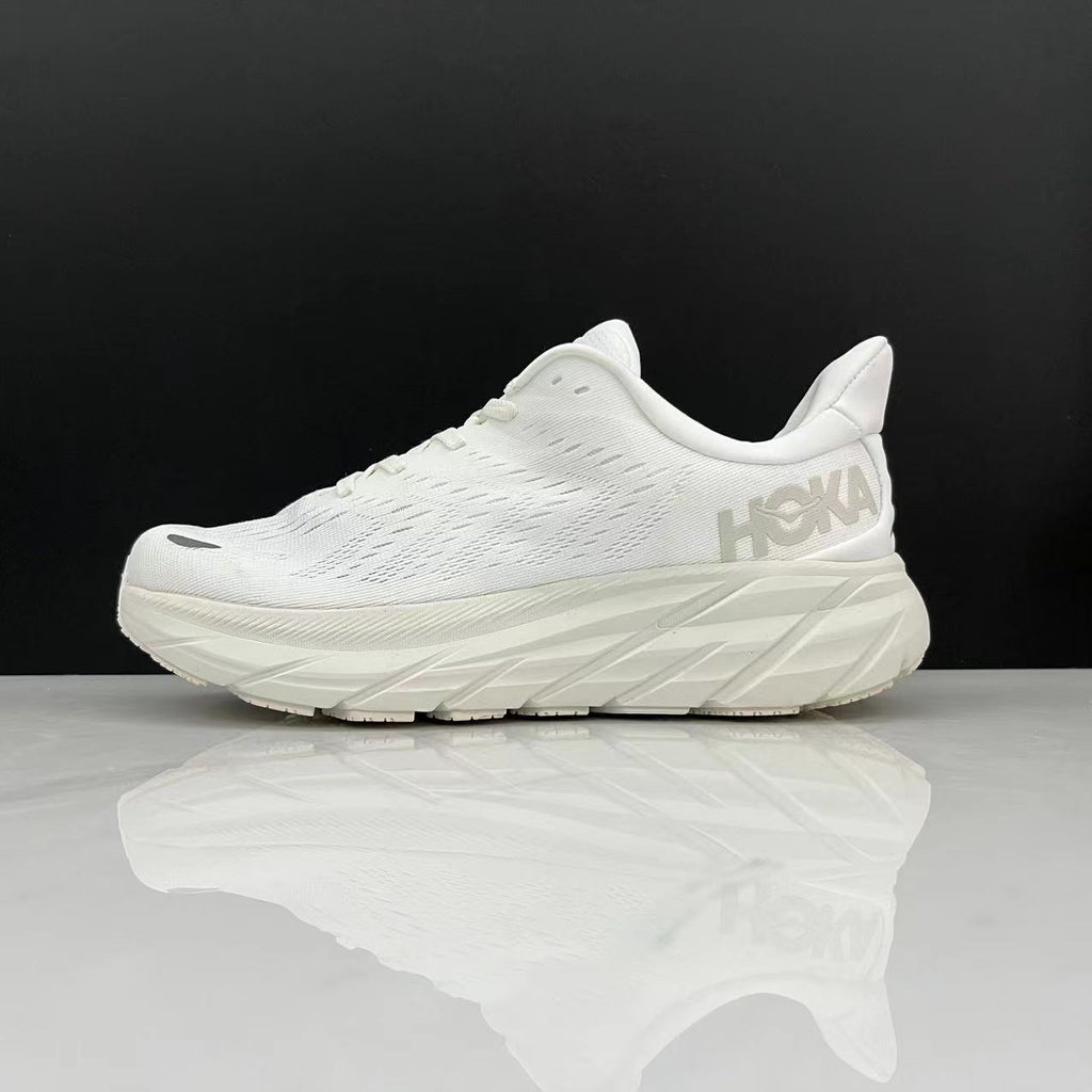 Hoka One One Clifton 8 Fashion Shoes Shock-absorbing Sneakers White