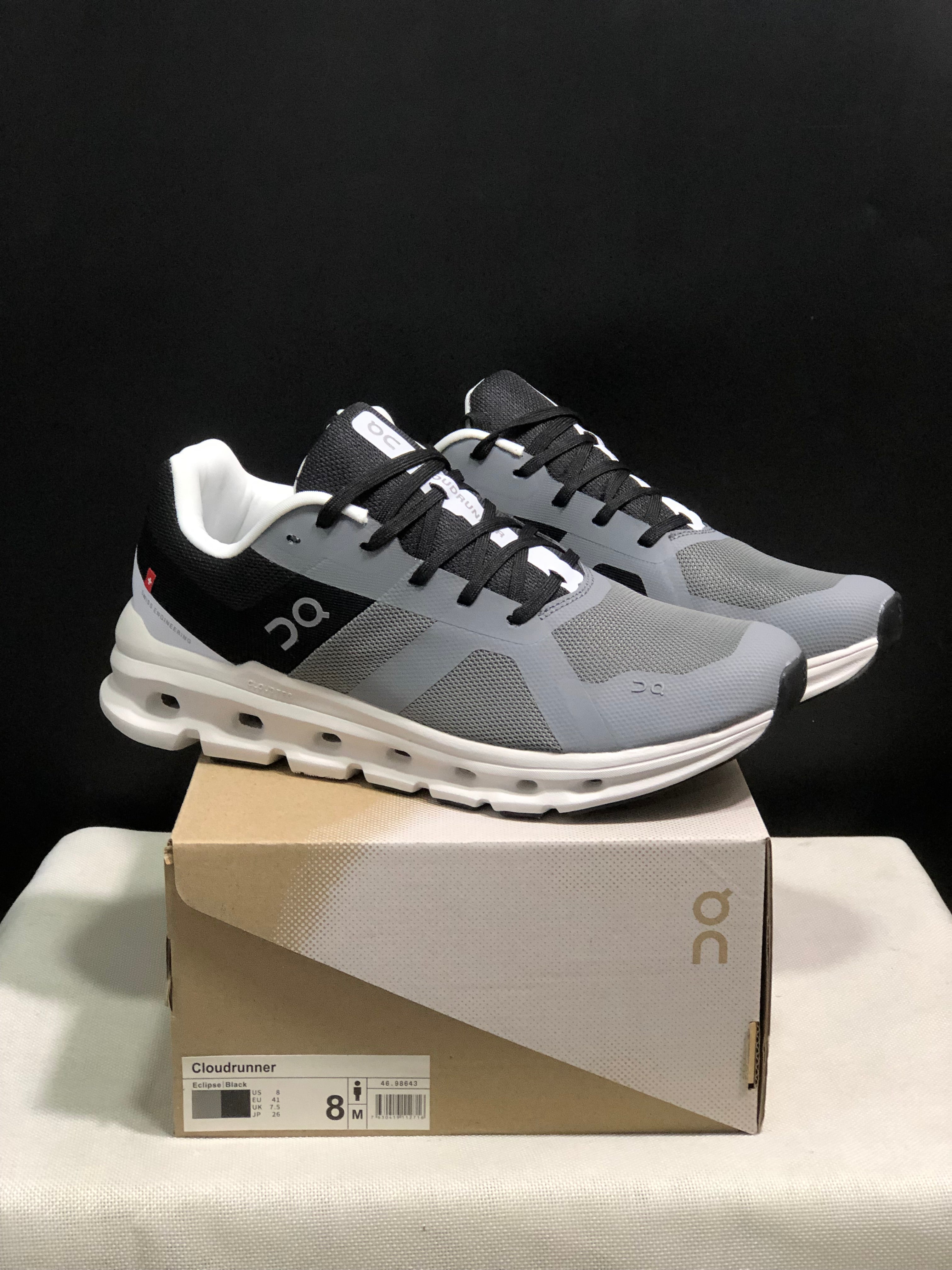 On Running Cloudrunner Anti-Slip Sports Running Shoes Eclipse/Black