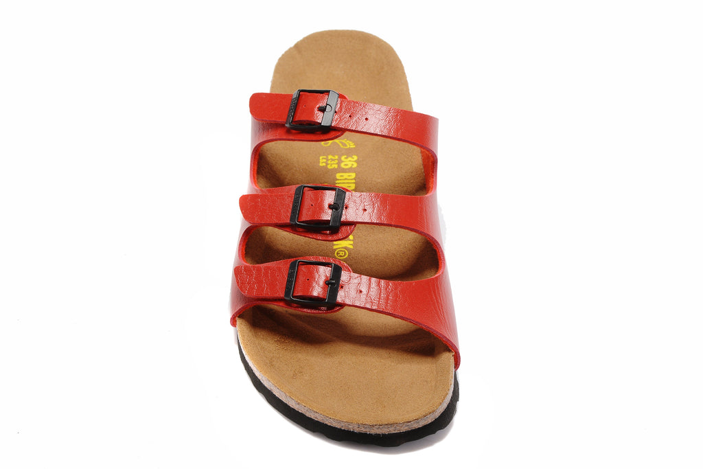 Birkenstock Florida Three-Buckle Matte Leather Sandals