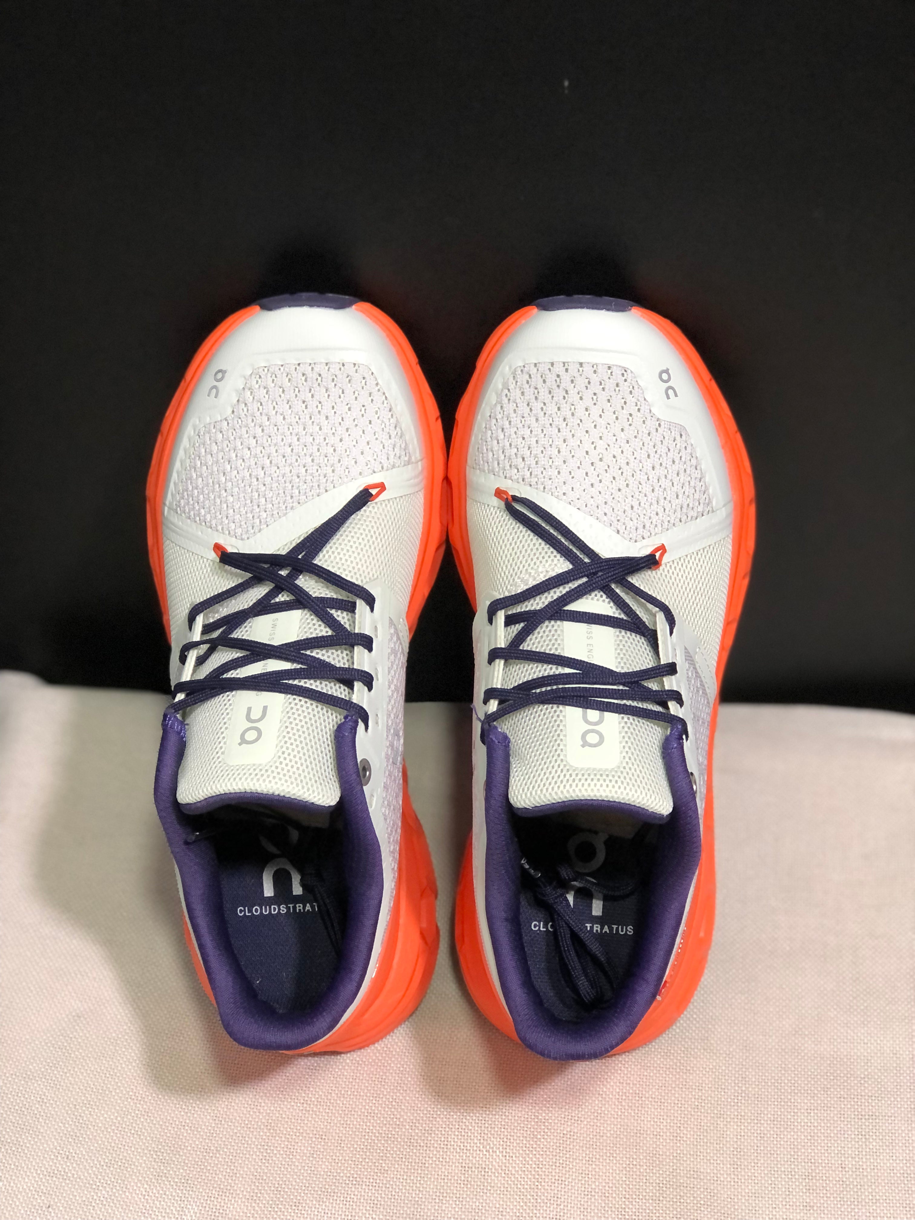 On Running Cloudstratus Shock-Absorbing And Breathable Running Shoes Light Grey/Orange