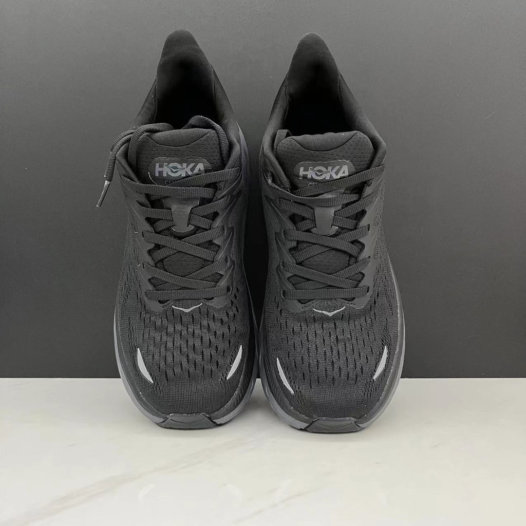 Hoka One One Clifton 8 Fashion Shoes Shock-absorbing Sneakers Black