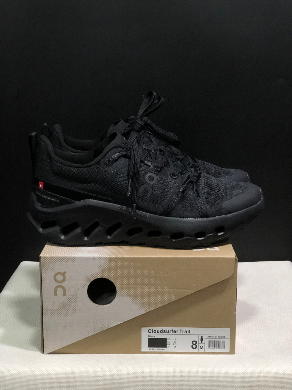 On Running Cloudsurfer Trail Waterproof Comfortable And Breathable Running Shoes All Black