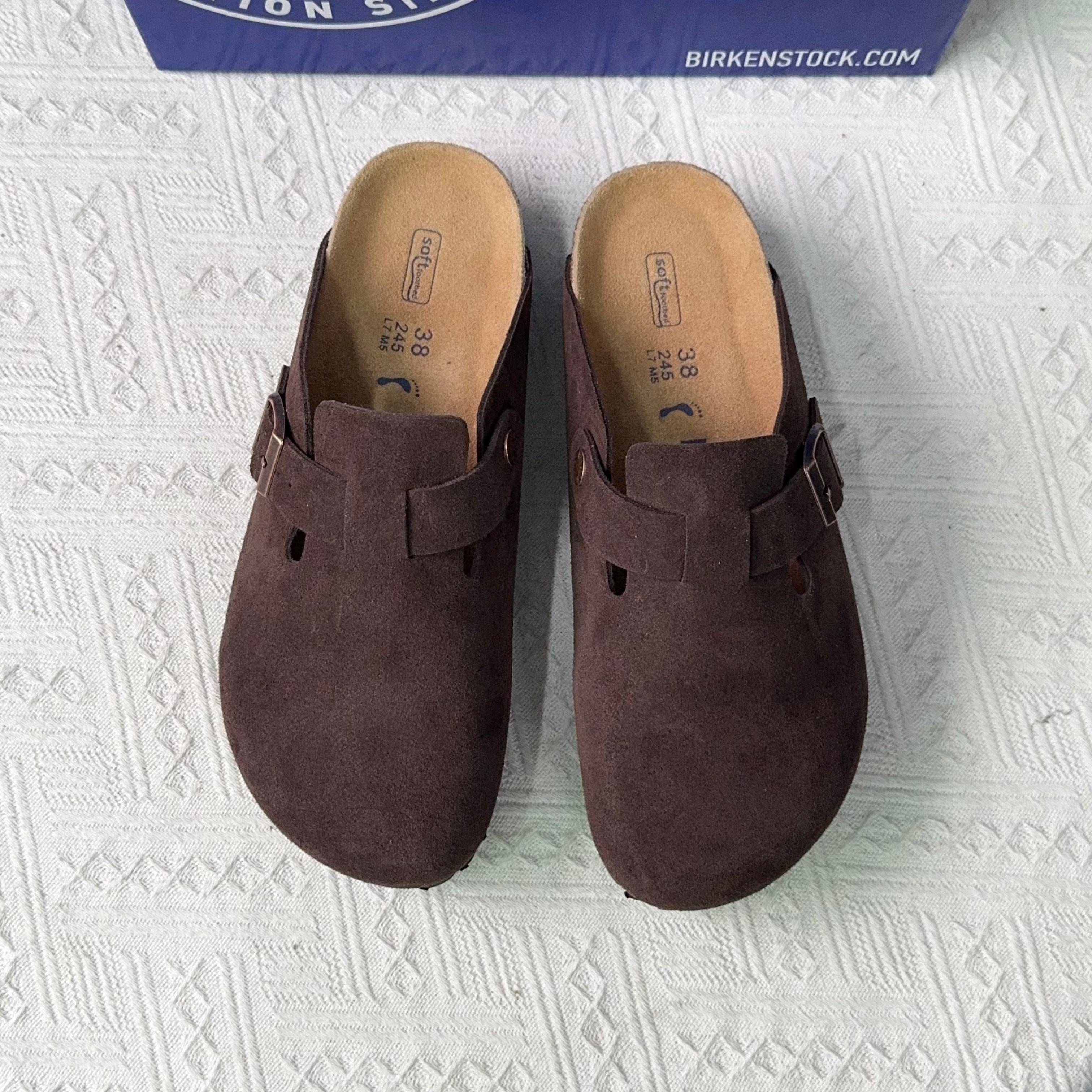 Birkenstock Boston Suede Leather Casual Shoes With Thick Soles