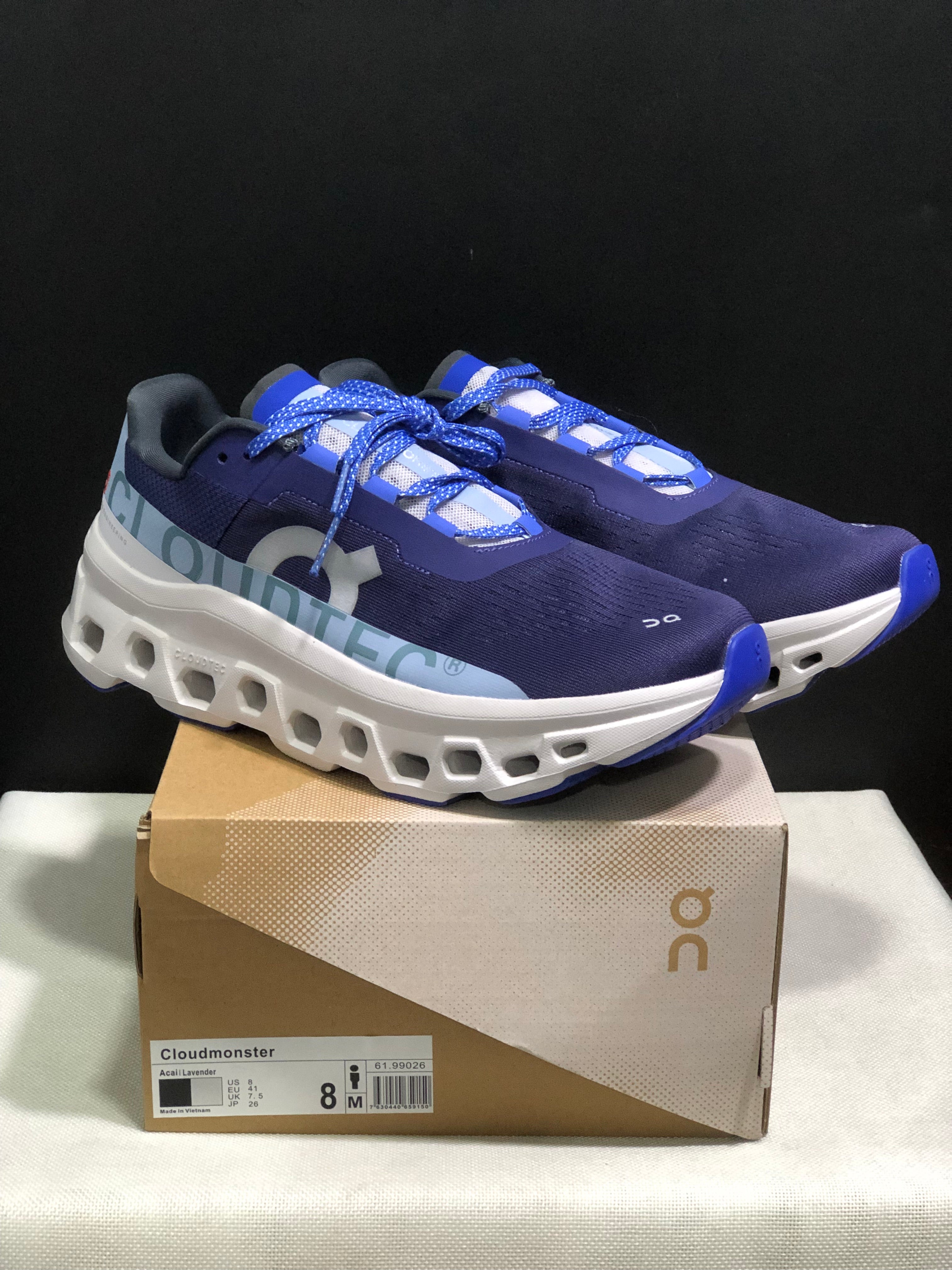 On Running Cloudmonster Anti-Slip Running Shoes Dark Purple/White