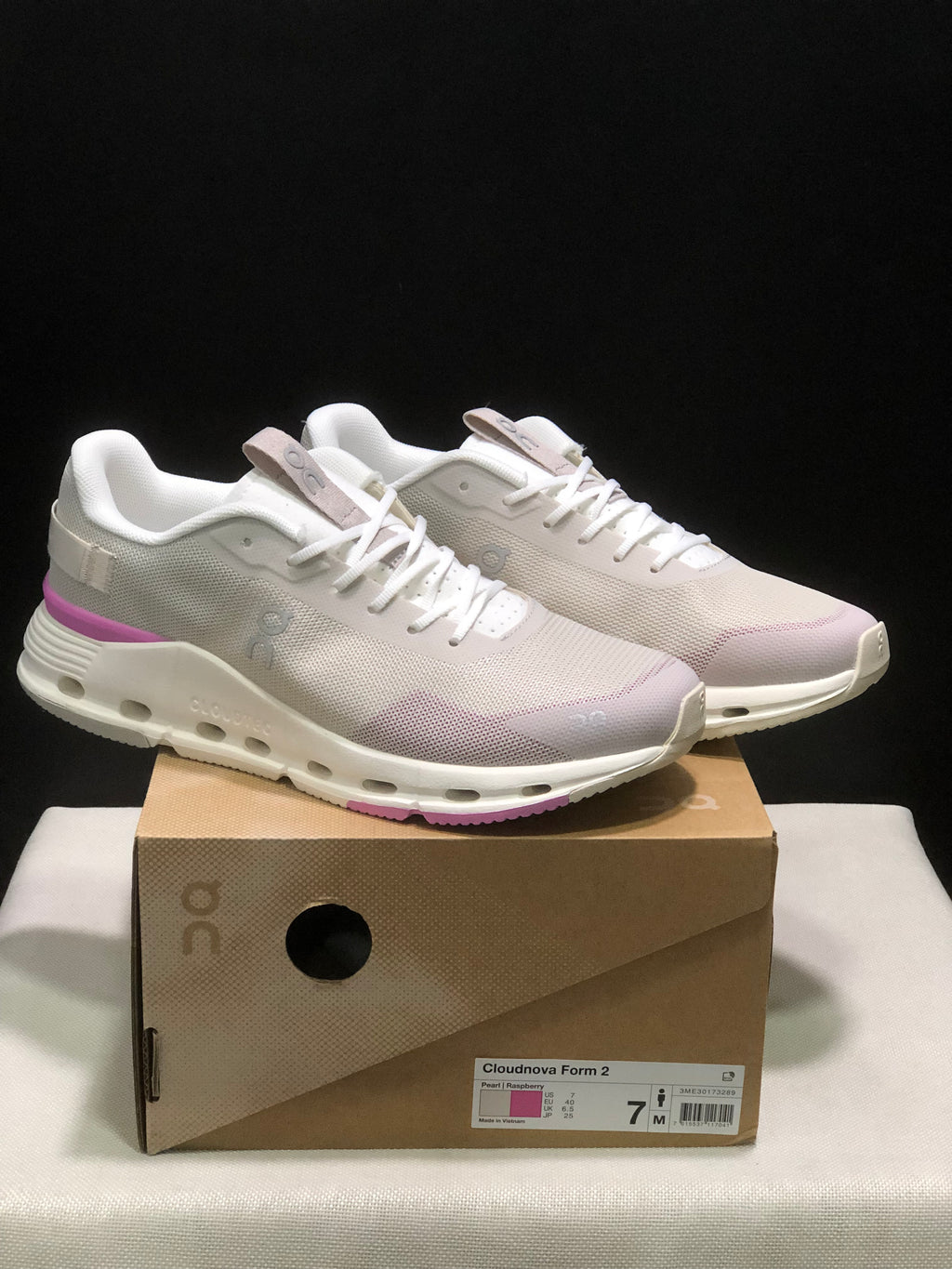 On Running Cloudnova Form 2 Fashionable Casual Running Shoes Pearl/Raspberry