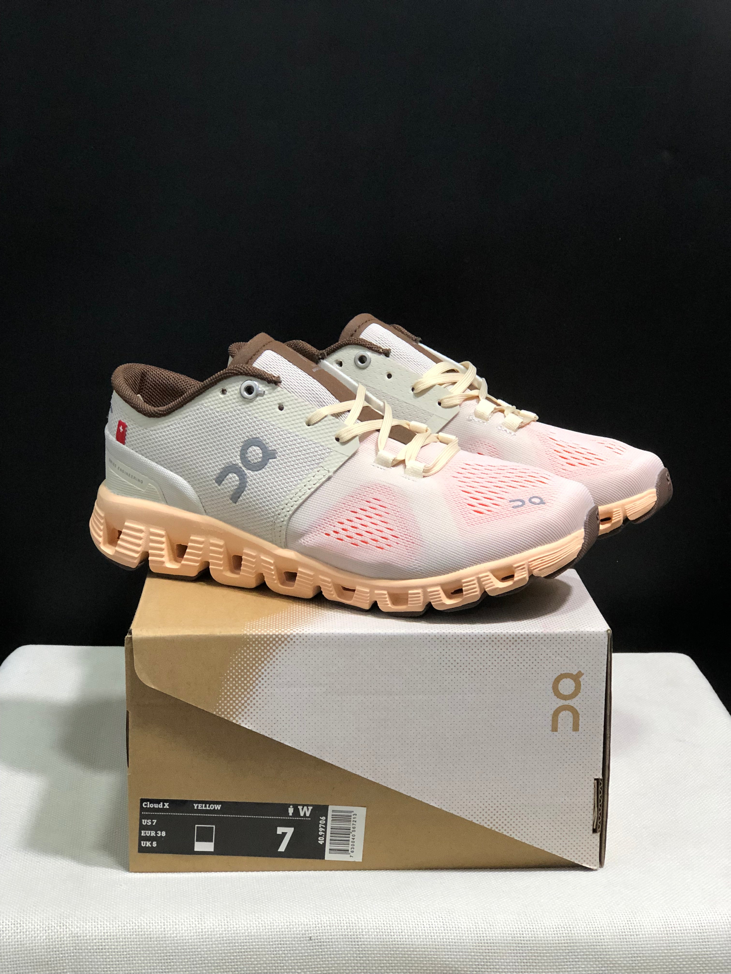 On Running Cloud X3 Shift Multi-Functional Running Shoes Ivory Grey/Light Orange