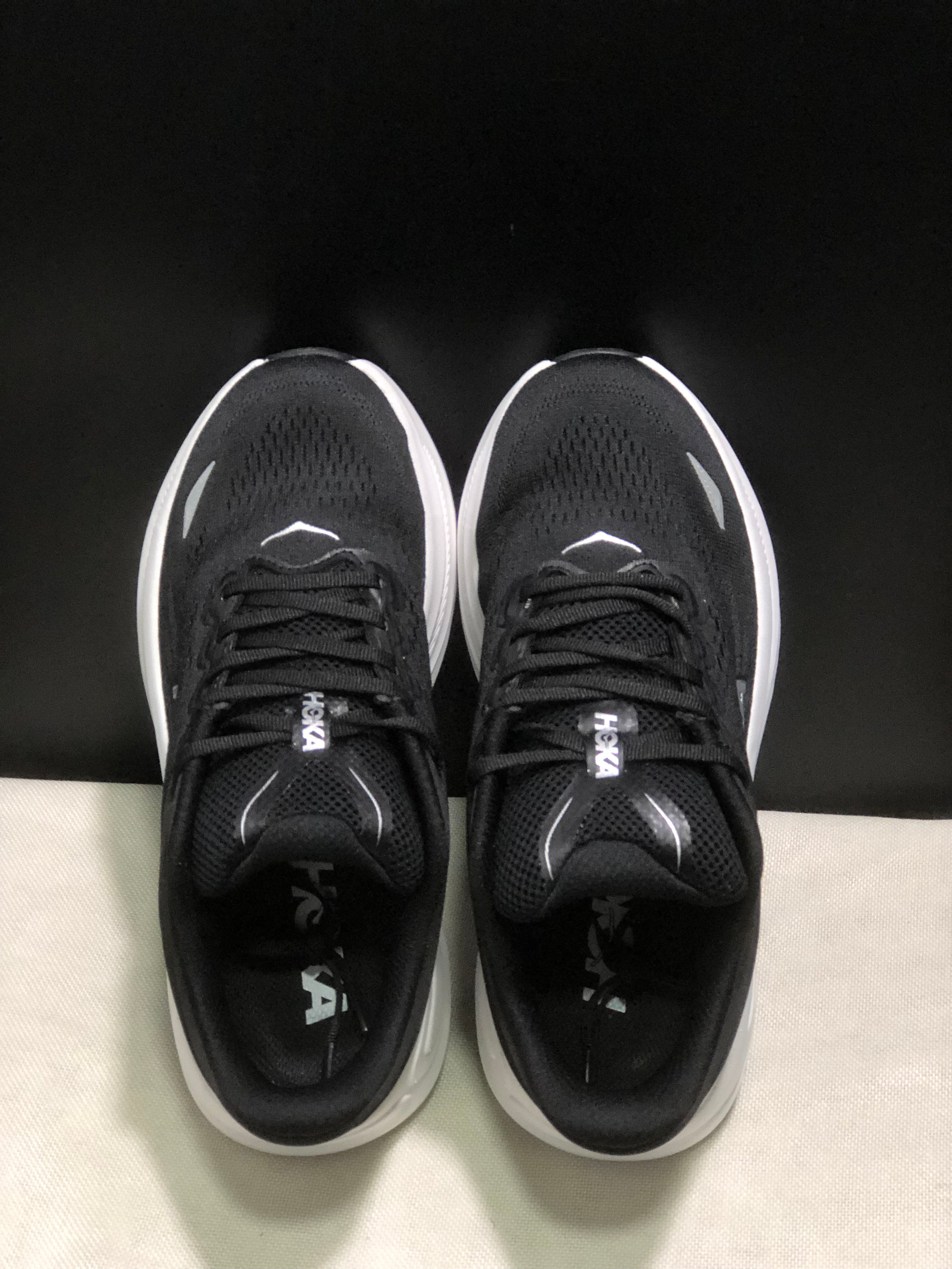 Hoka One One Bondi 9 Comfortable Low-top Running Shoes Sneakers Black/White