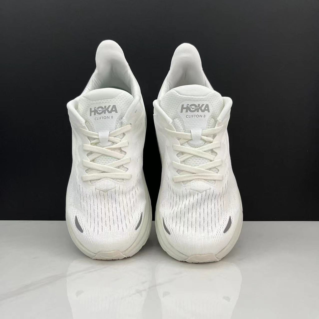 Hoka One One Clifton 8 Fashion Shoes Shock-absorbing Sneakers White