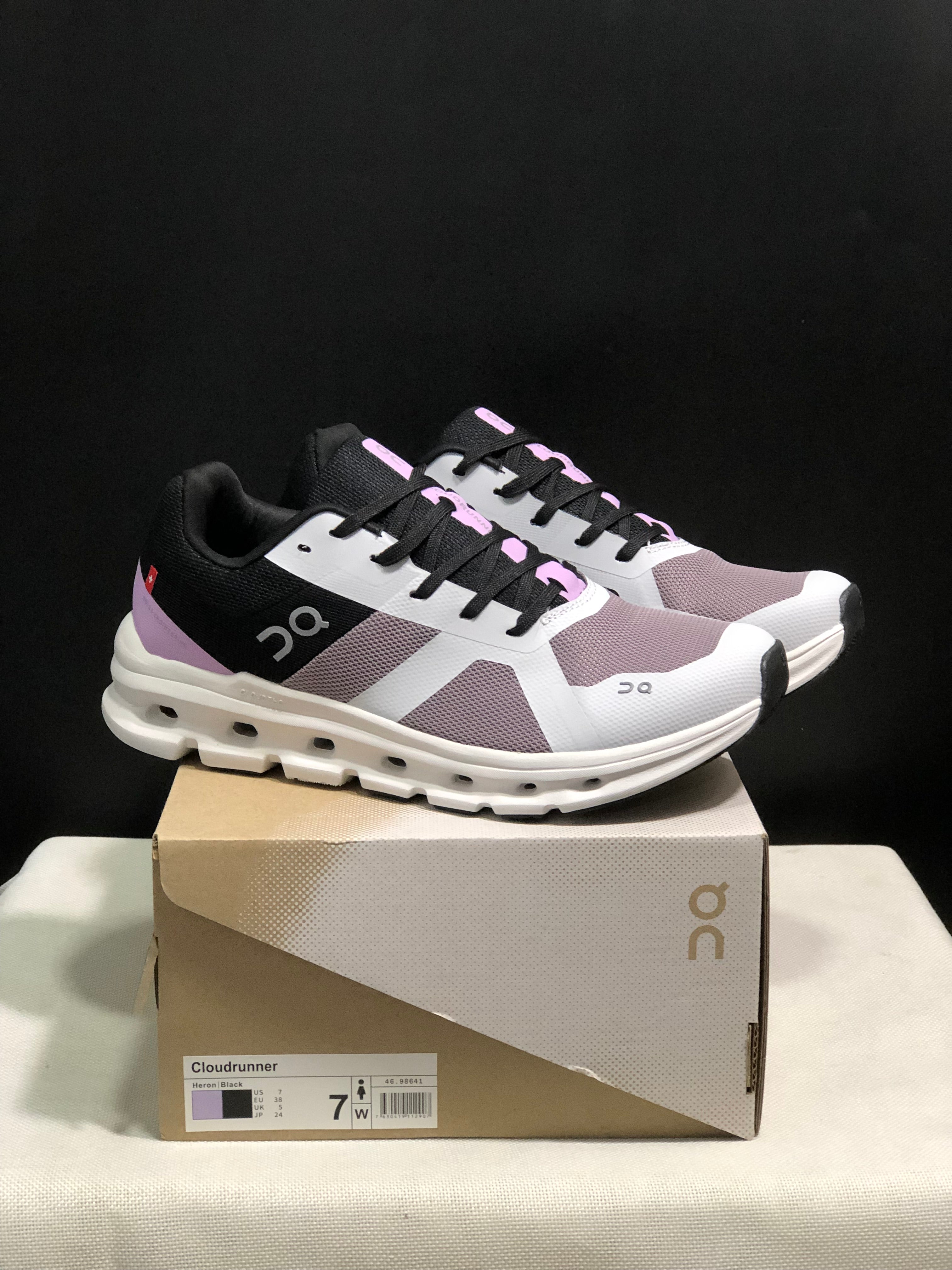 On Running Cloudrunner Anti-Slip Sports Running Shoes Heron/Black