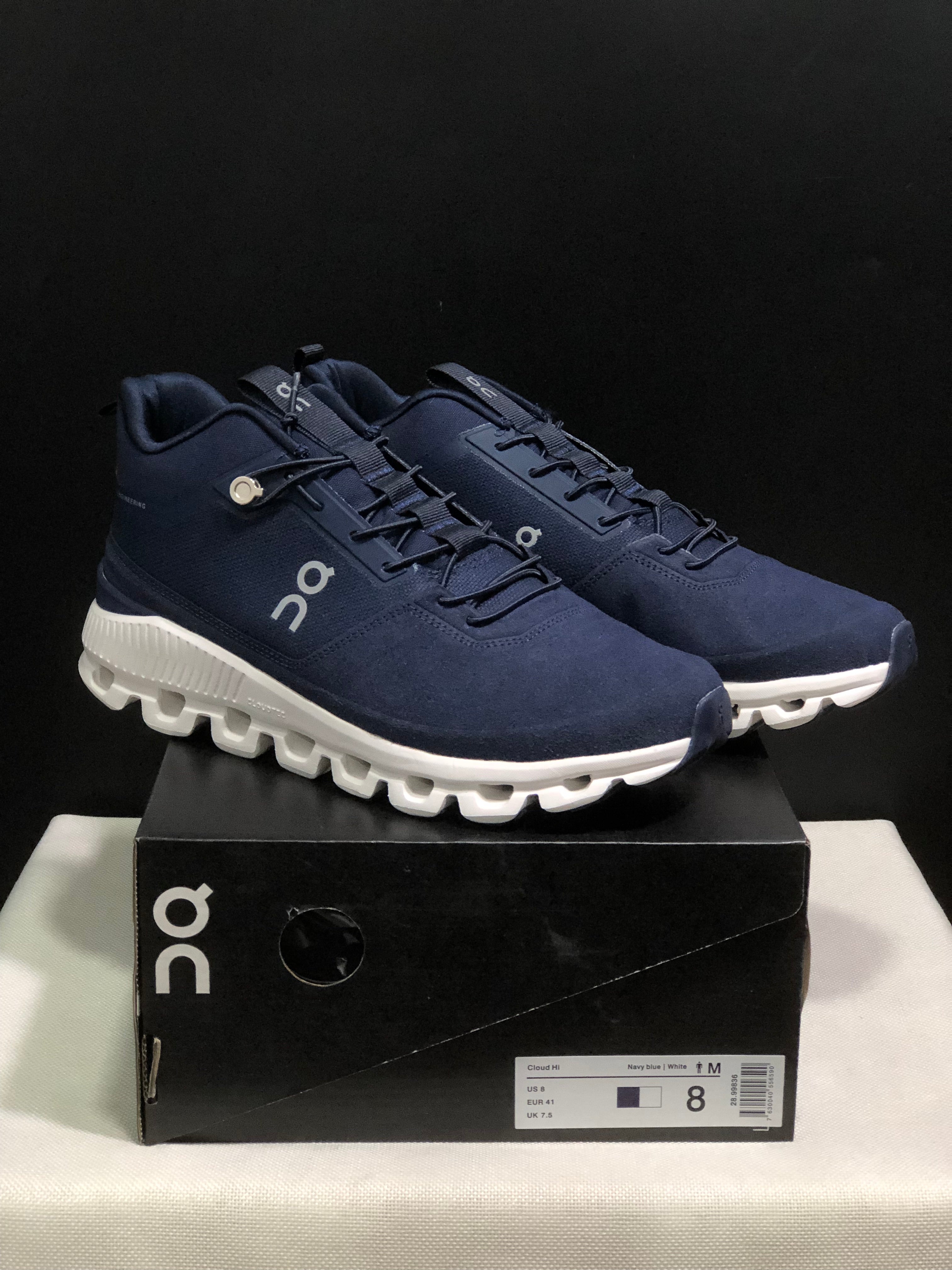 On Running Cloud Hi Edge Outdoor Training Running Shoes Dark Blue/White