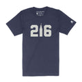 216 Terminal Tower - Unisex Crew - Heather Navy T-Shirt