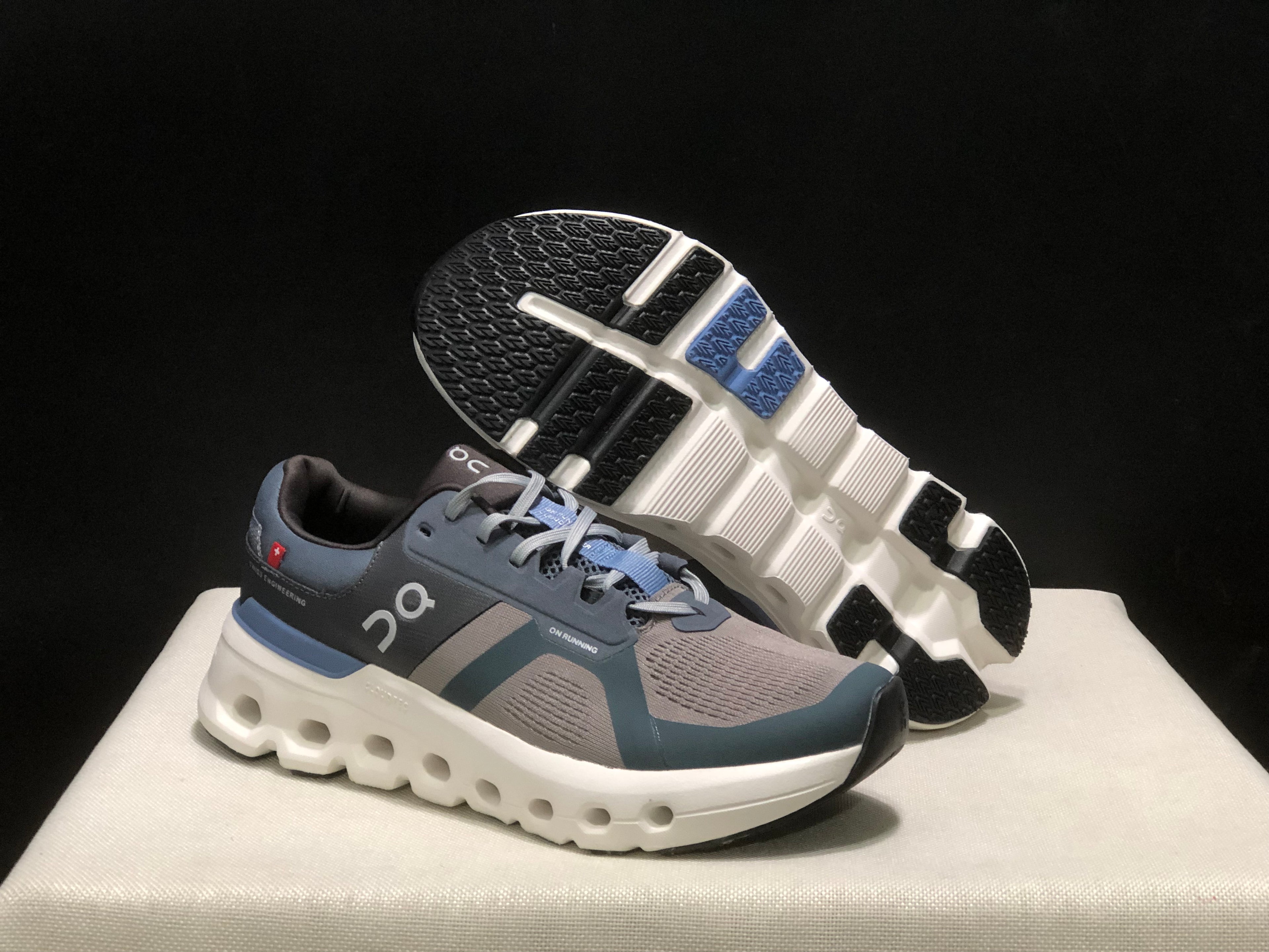 On Running Cloudrunner 2 Mesh Breathable Running Shoes Grey/Blue