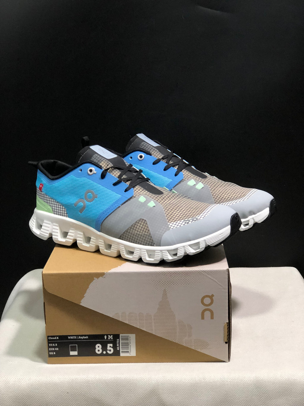 On Running Cloud X Shift Breathable And Shock-Absorbing Lightweight Running Shoes Niagara Blue/Light Khaki