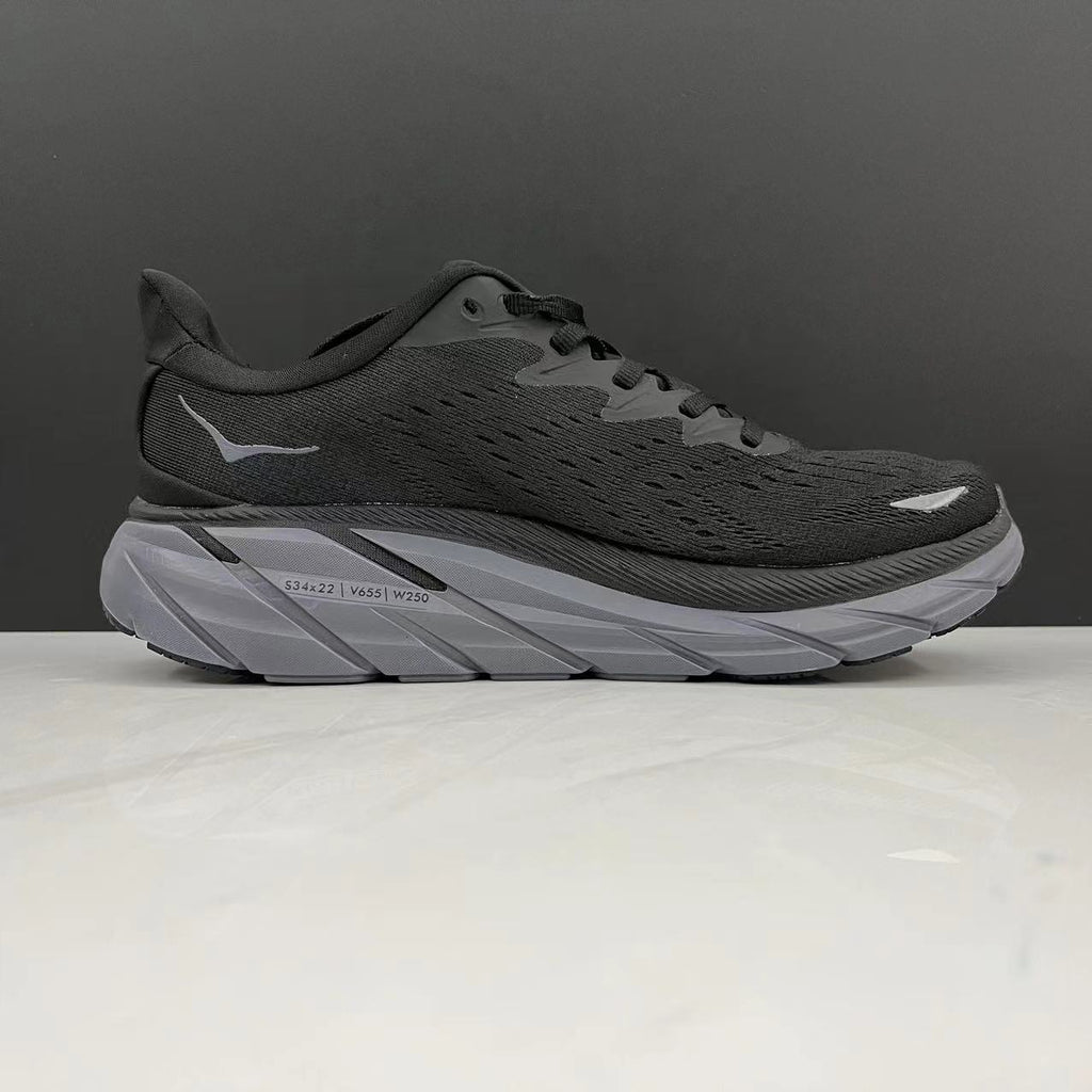 Hoka One One Clifton 8 Fashion Shoes Shock-absorbing Sneakers Black