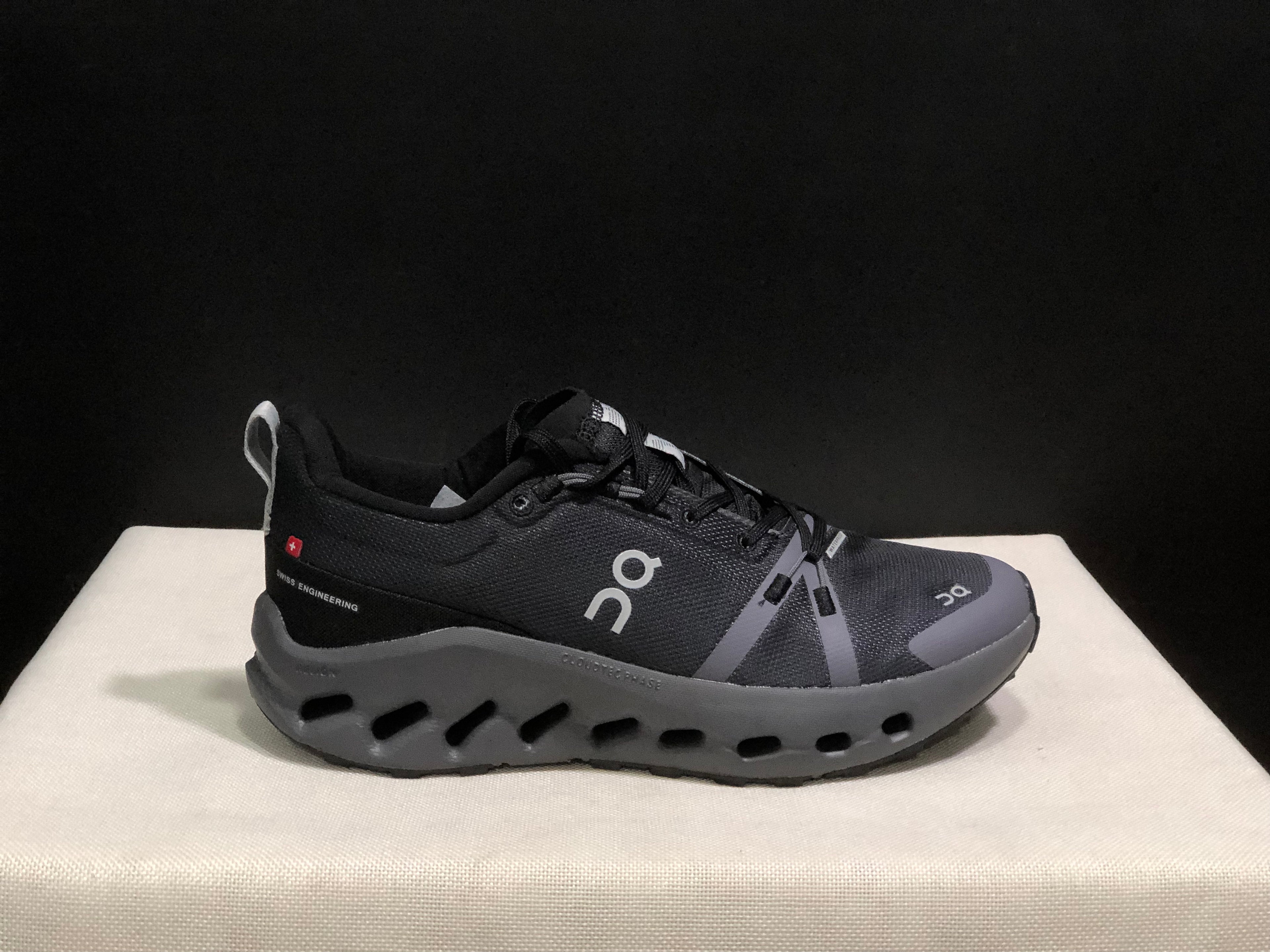 On Running Cloudsurfer Trail Waterproof Comfortable And Breathable Running Shoes Dark Grey/Black