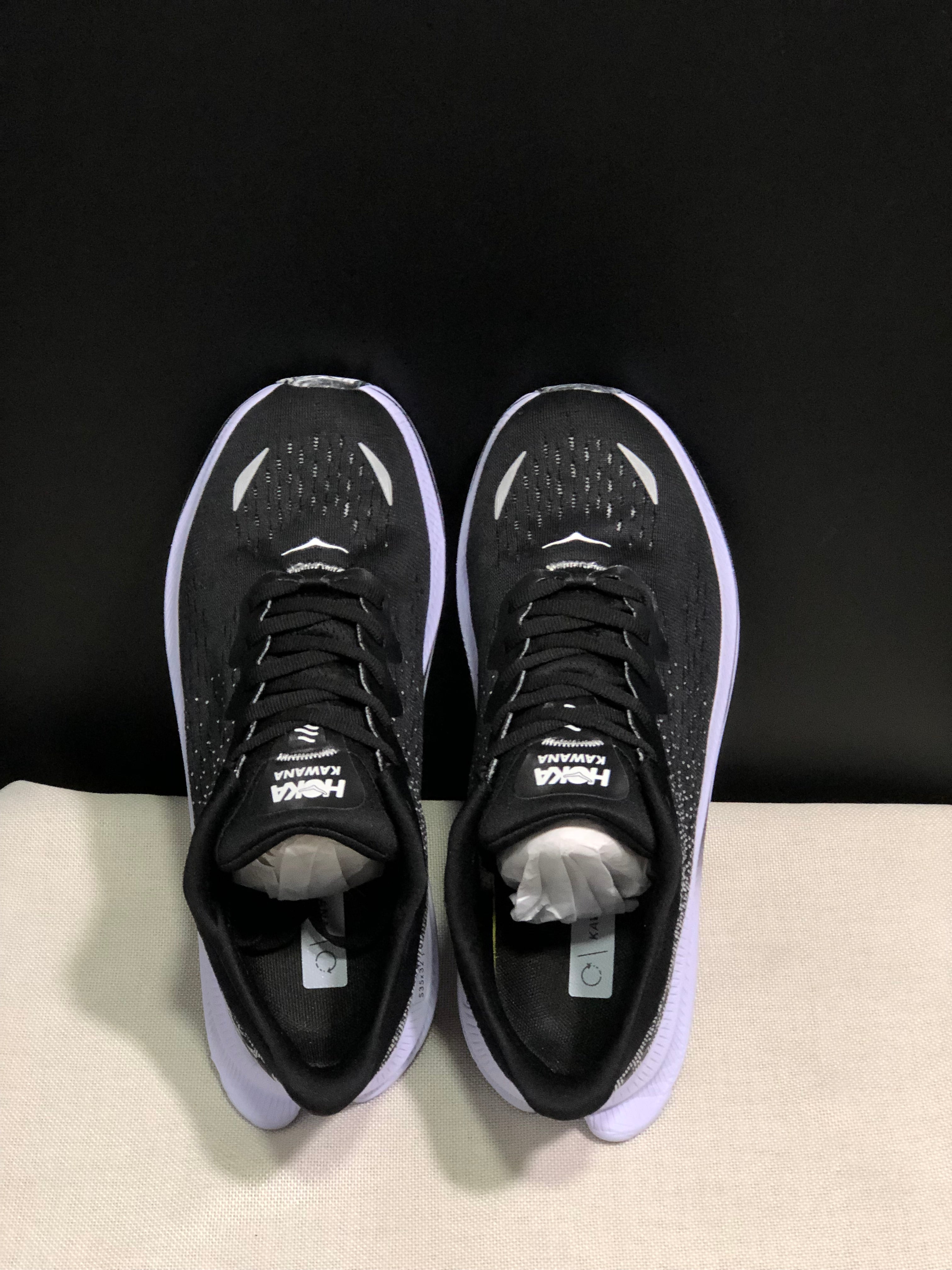 Hoka One One Kawana Cushioning Comfortable Gym Running Shoes Sneakers Black/White