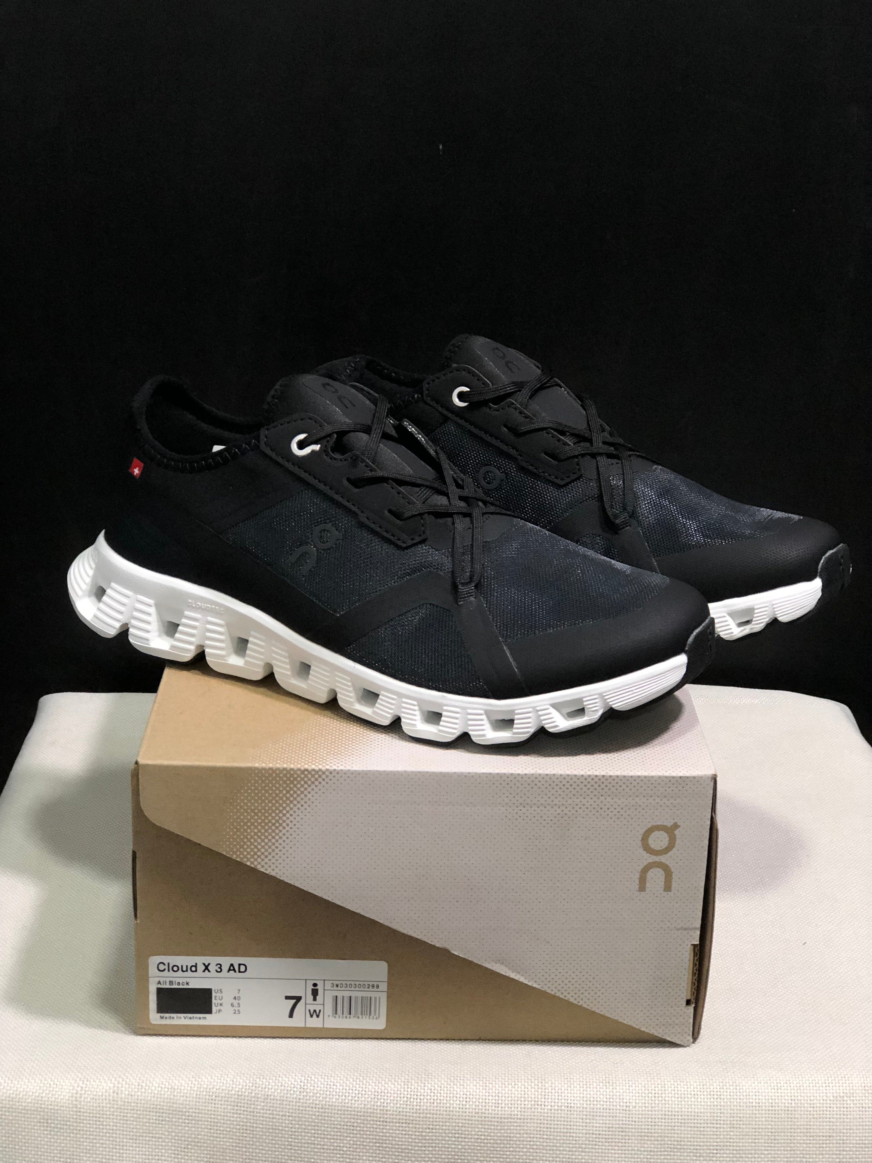 On Running Cloud X 3 AD Comfortable Wear-Resistant Training Shoes Black/White
