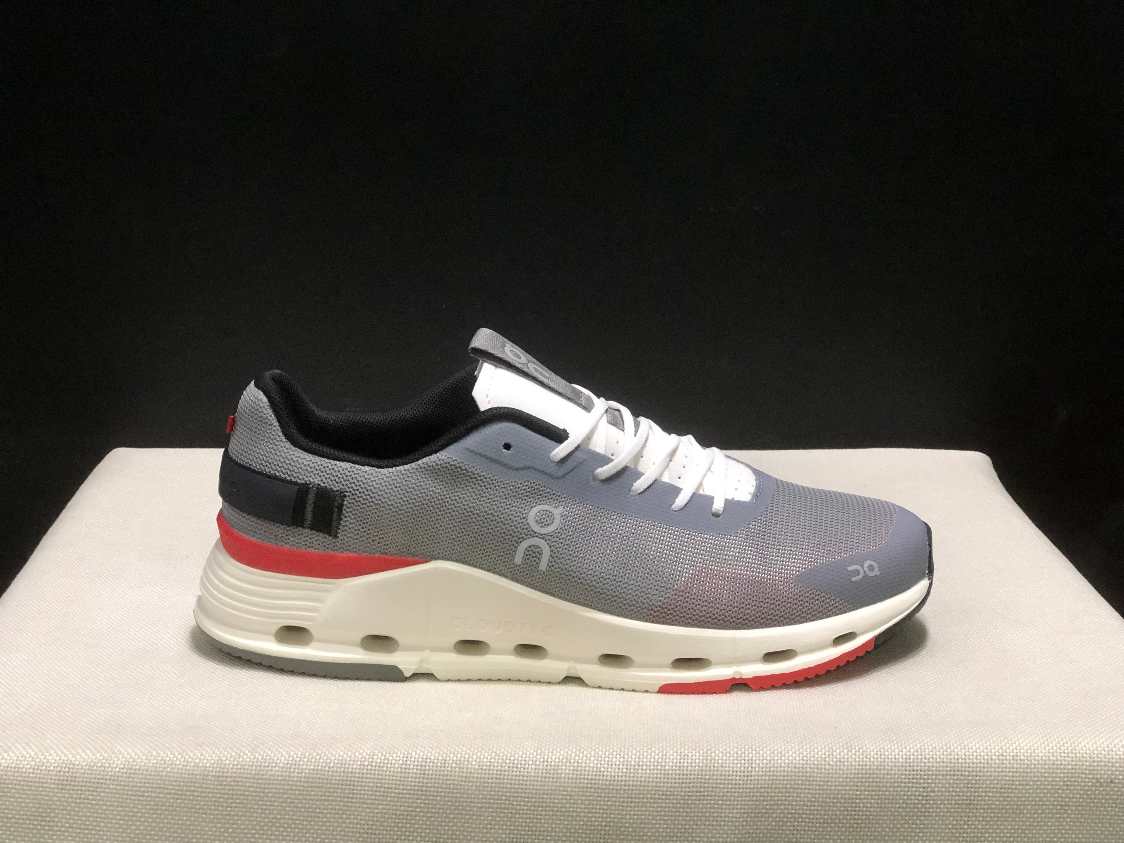 On Running Cloudnova Form 2 Fashionable Casual Running Shoes Fog Grey/Red