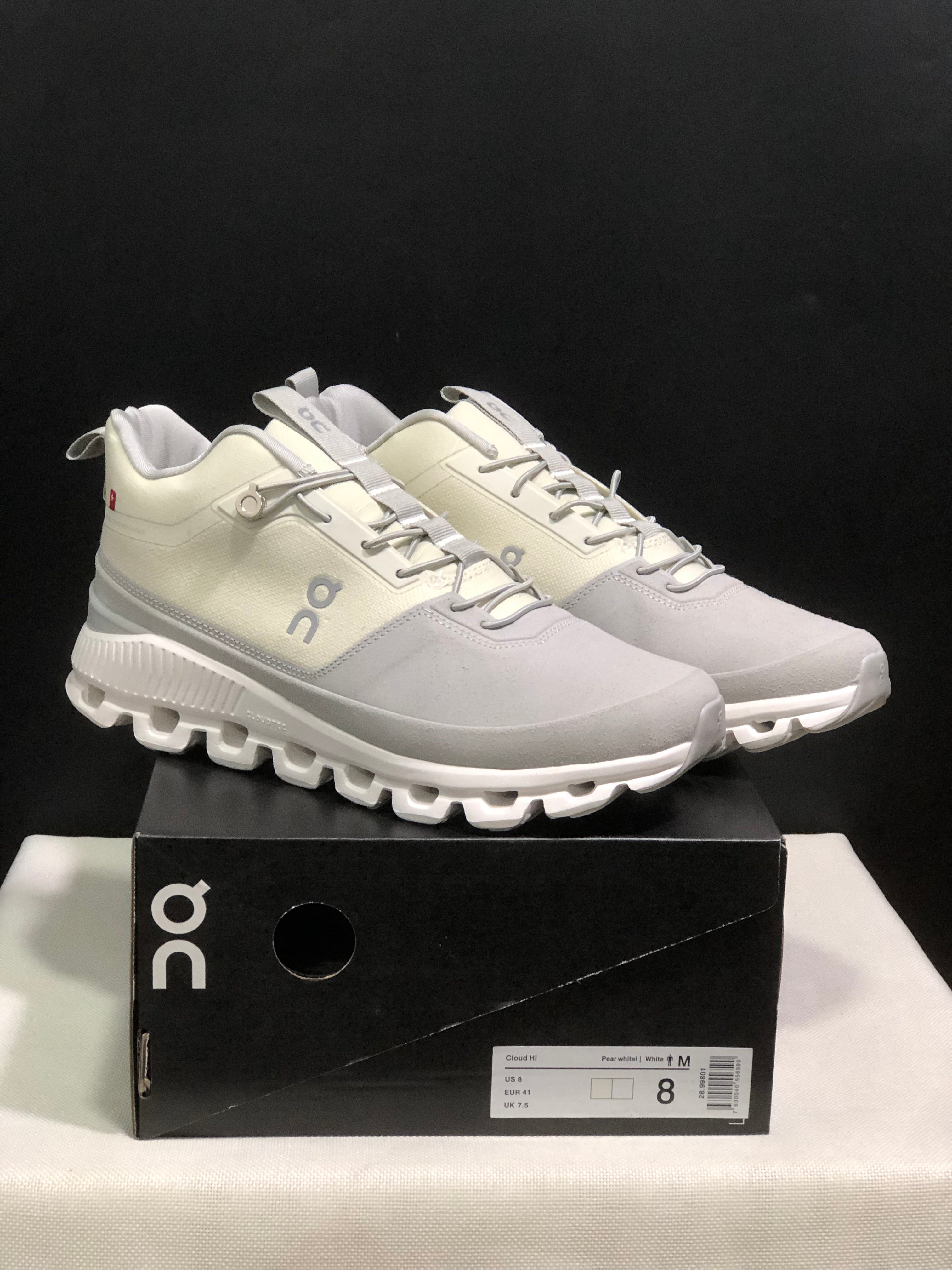 On Running Cloud Hi Edge Outdoor Training Running Shoes Beige/Light Grey