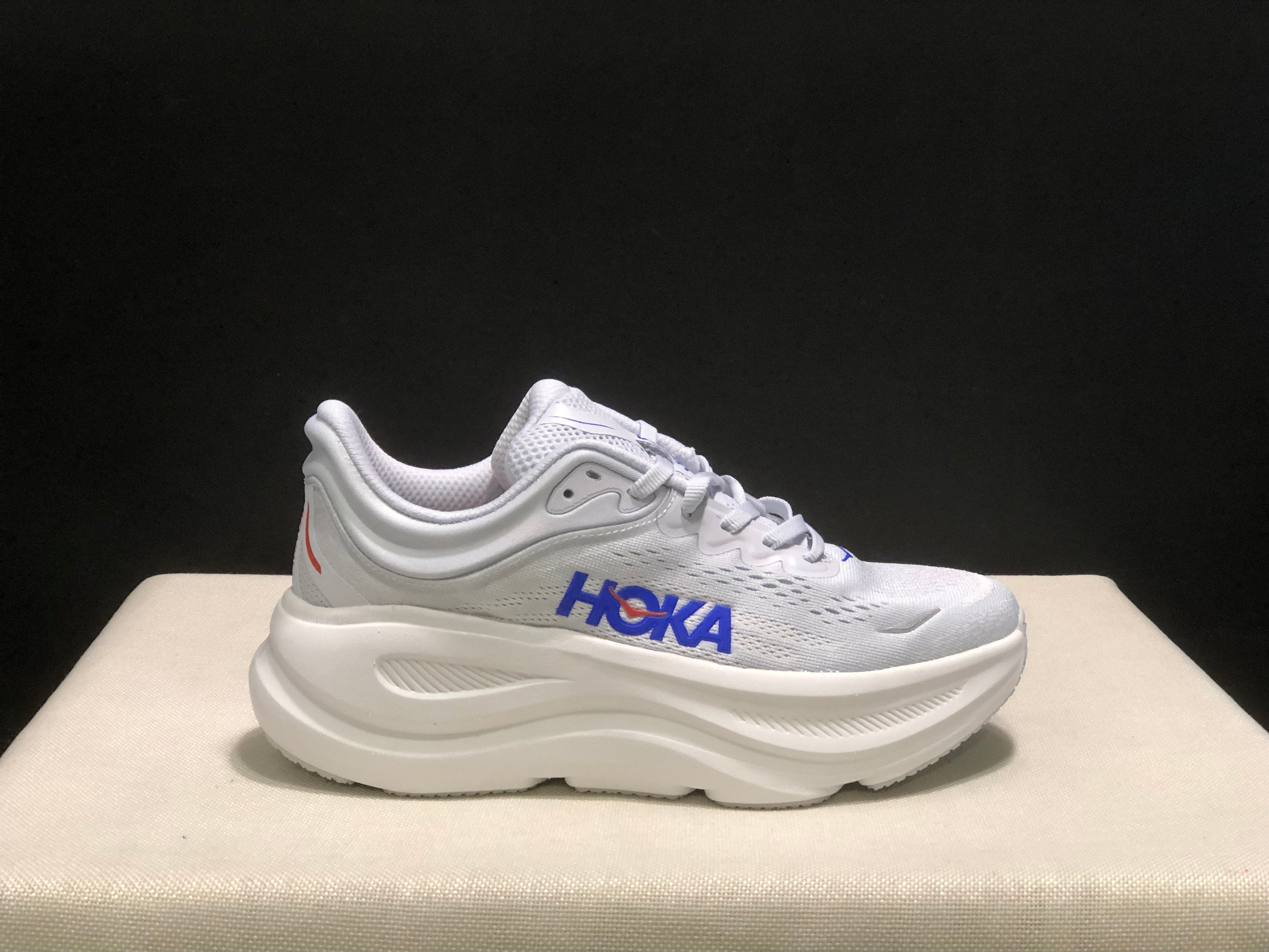 Hoka One One Bondi 9 White Comfortable Low-top Running Shoes Sneakers
