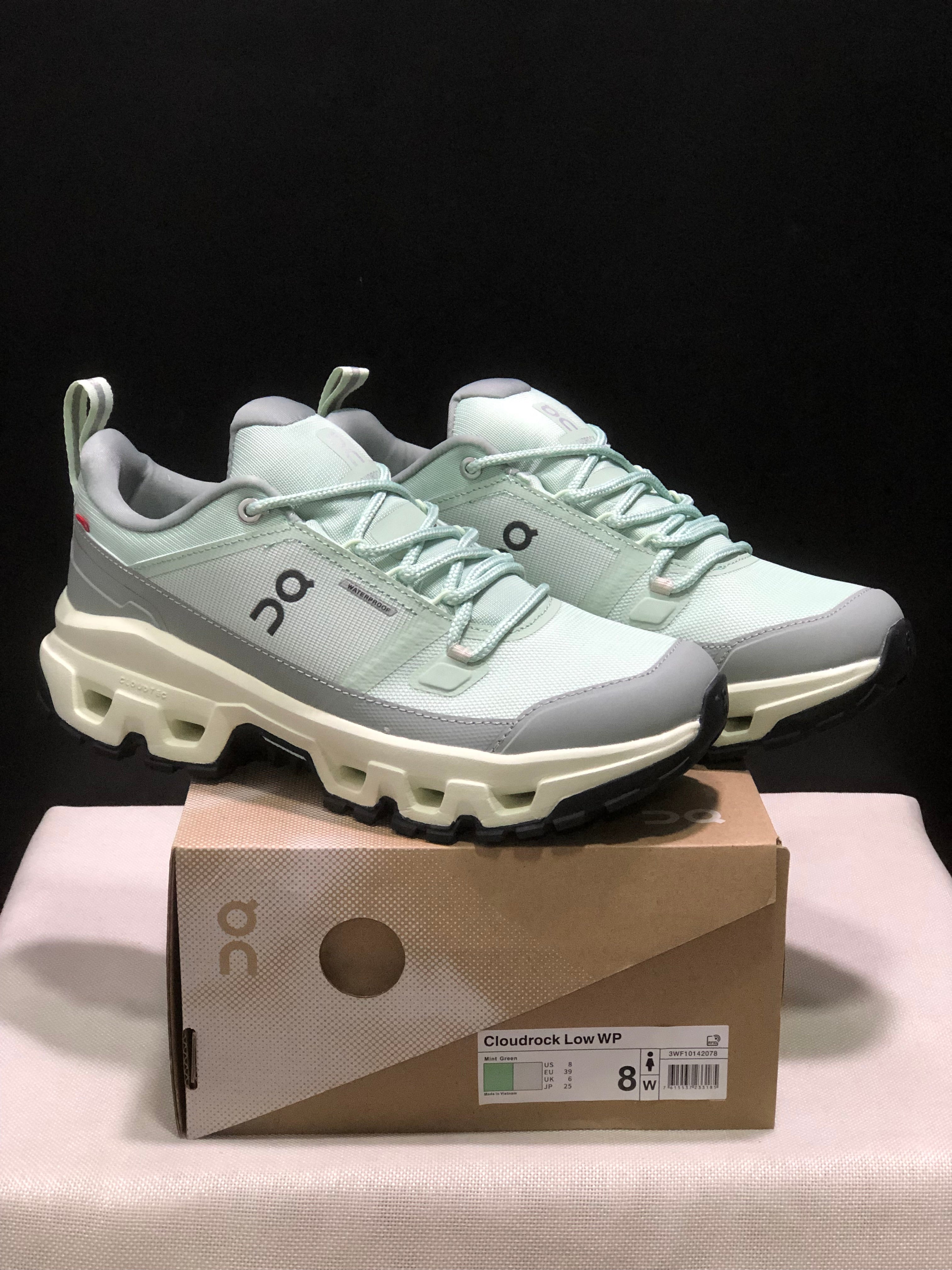On Running Cloudrock Low WP Hiking Outdoor Shoes Mint/Green