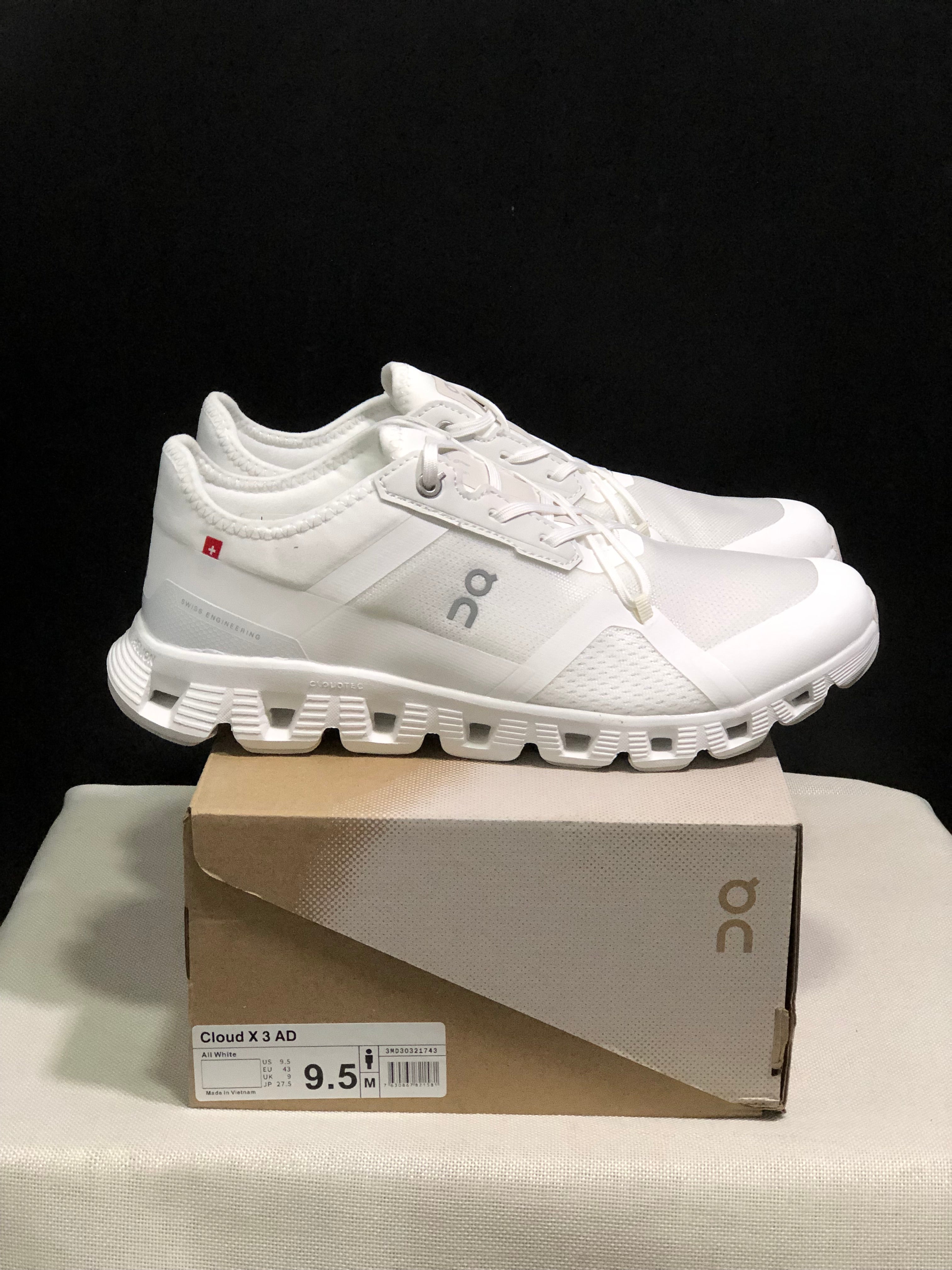 On Running Cloud X 3 AD Comfortable Wear-Resistant Training Shoes All White
