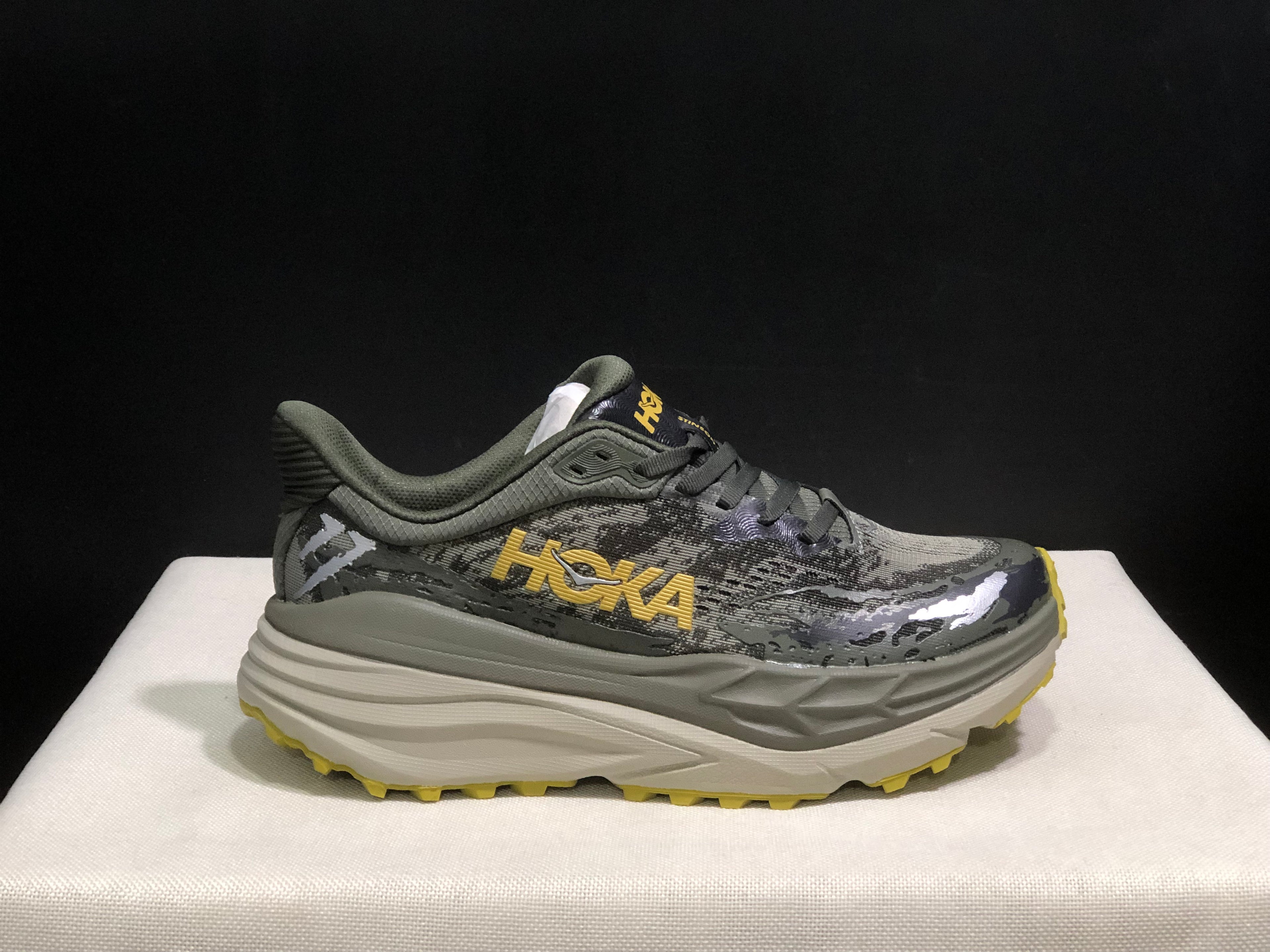 Hoka One One Stinson 7 Comfortable Anti-slip Outdoor Running Shoes Brown Sneakers