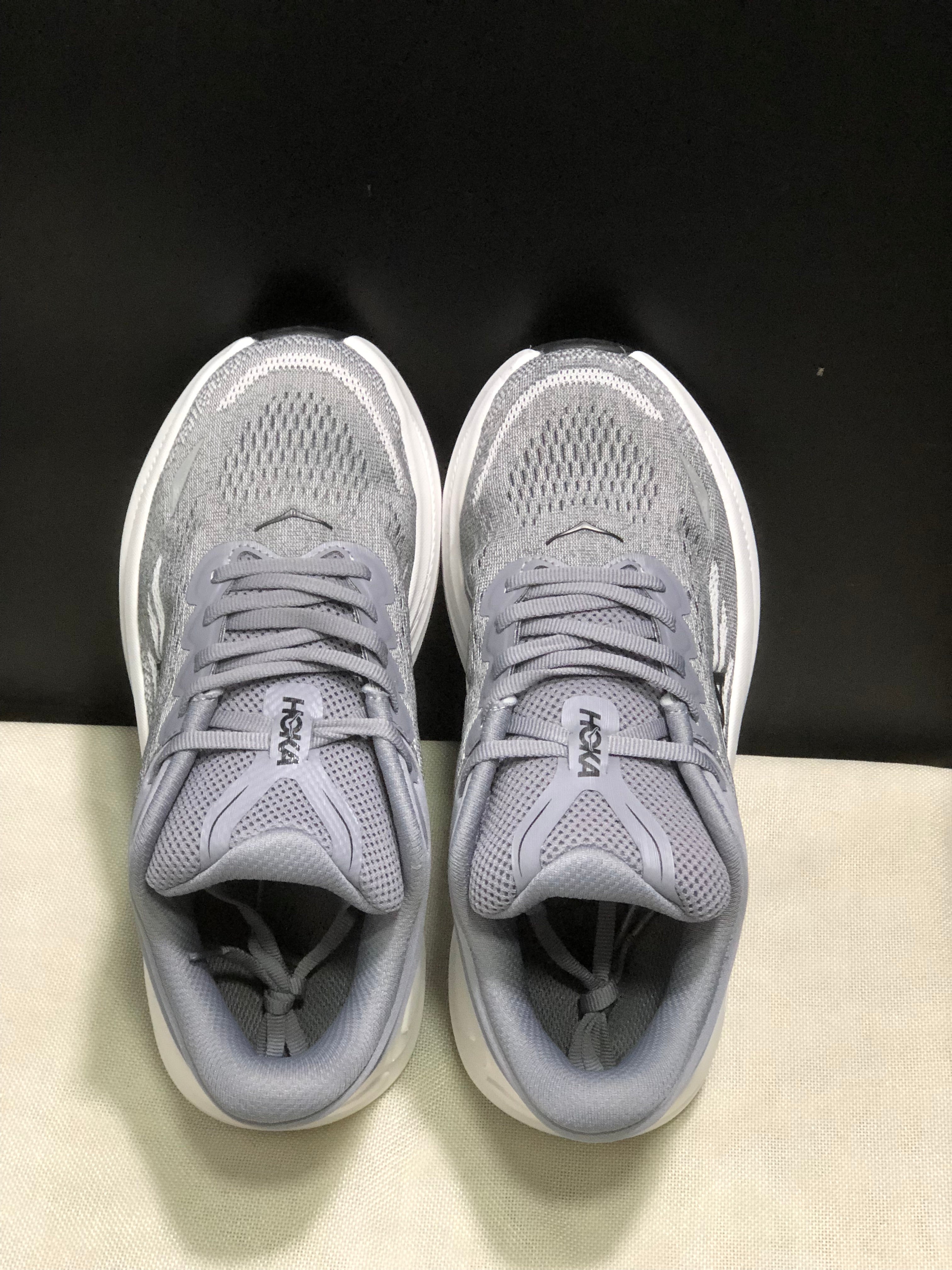 Hoka One One Bondi 9 Comfortable Low-top Running Shoes Sneakers Gray