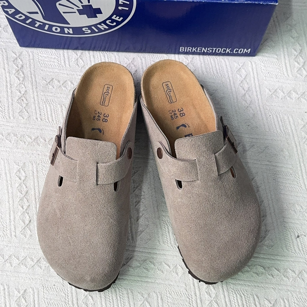 Birkenstock Boston Suede Leather Casual Shoes With Thick Soles
