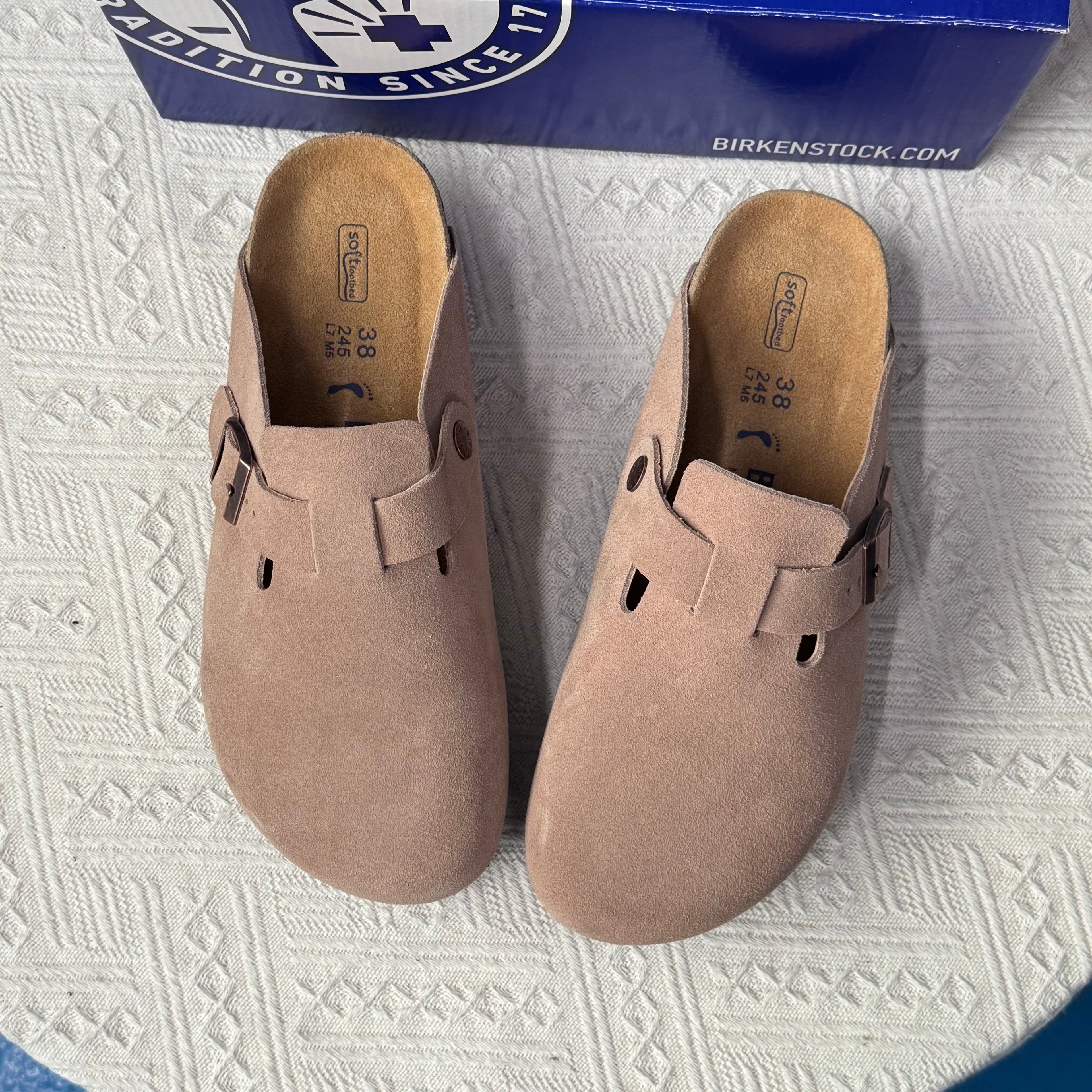 Birkenstock Boston Suede Leather Casual Shoes With Thick Soles