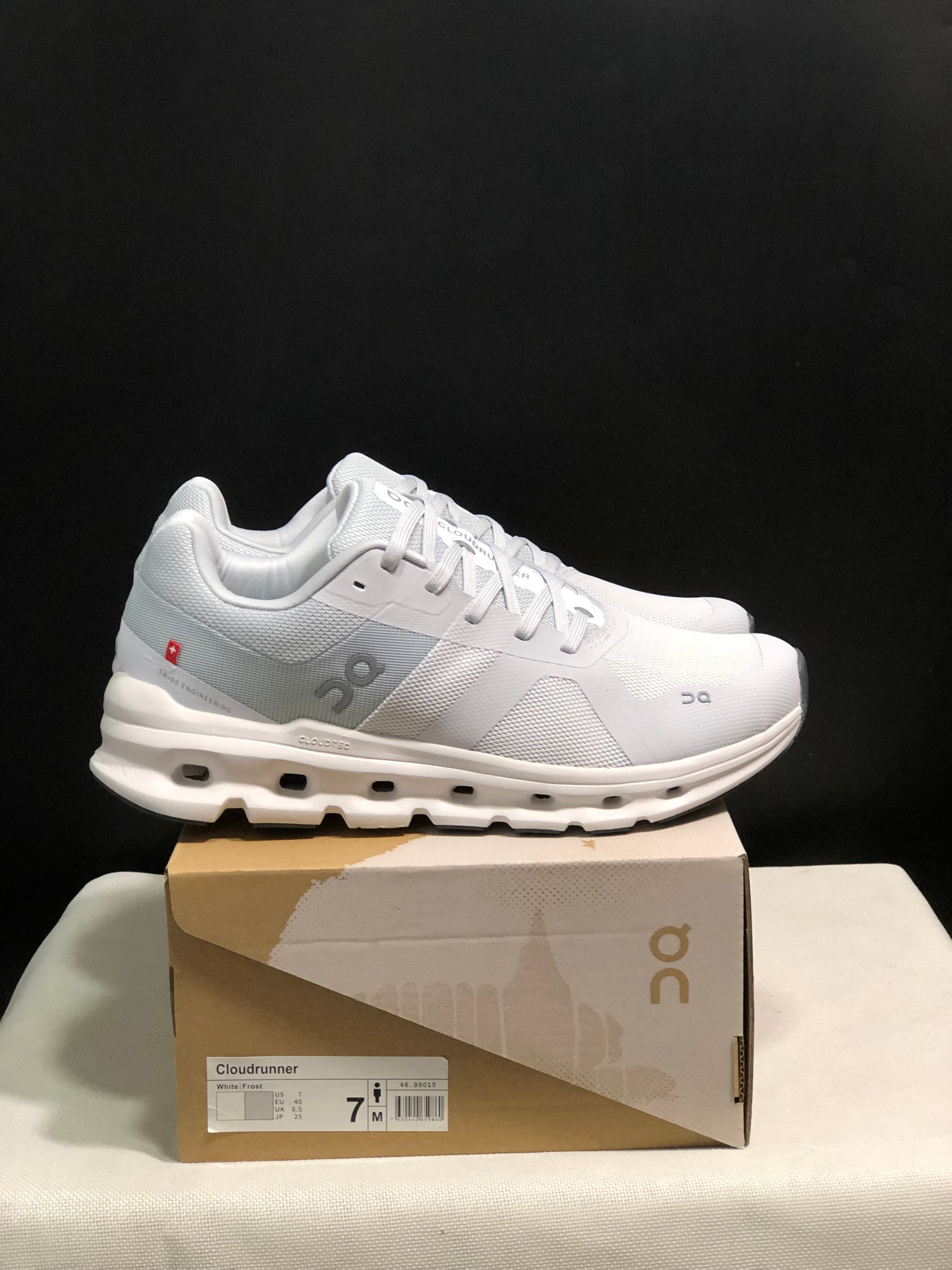 On Running Cloudrunner Anti-Slip Sports Running Shoes White/Frost