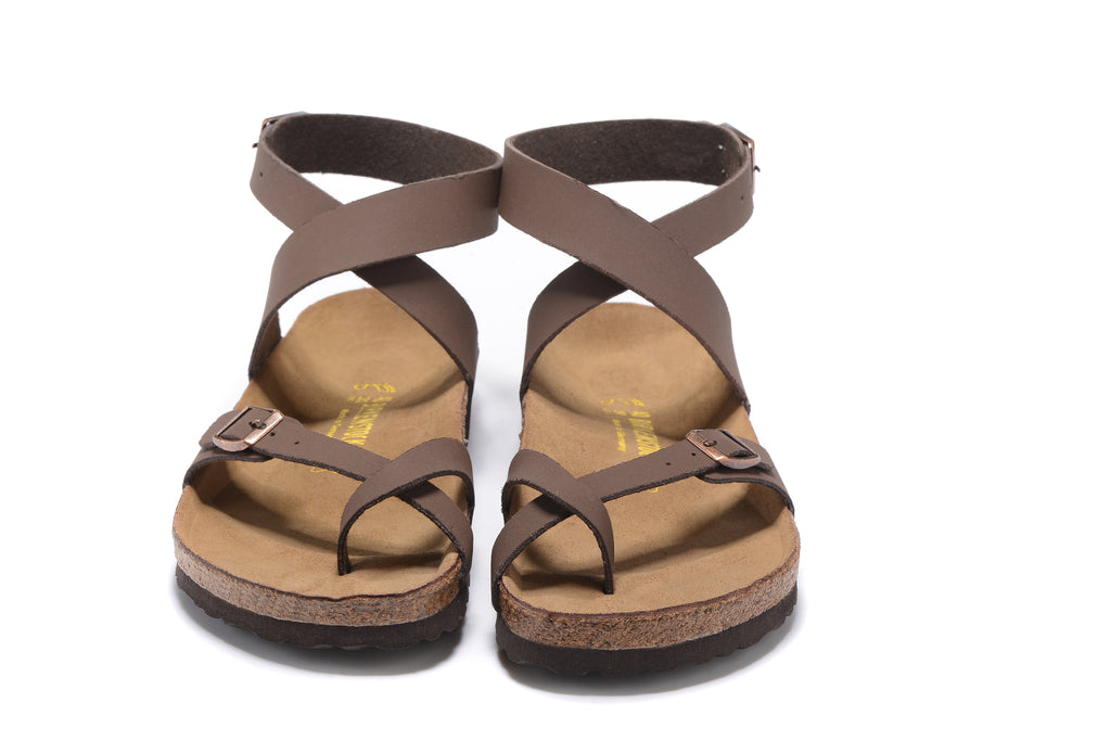 Birkenstock Yara Oiled Brown Scrub Leather Gladiator Sandal
