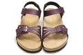 Birkenstock Single Button Purple Butterfly Matte Leather Sandals
