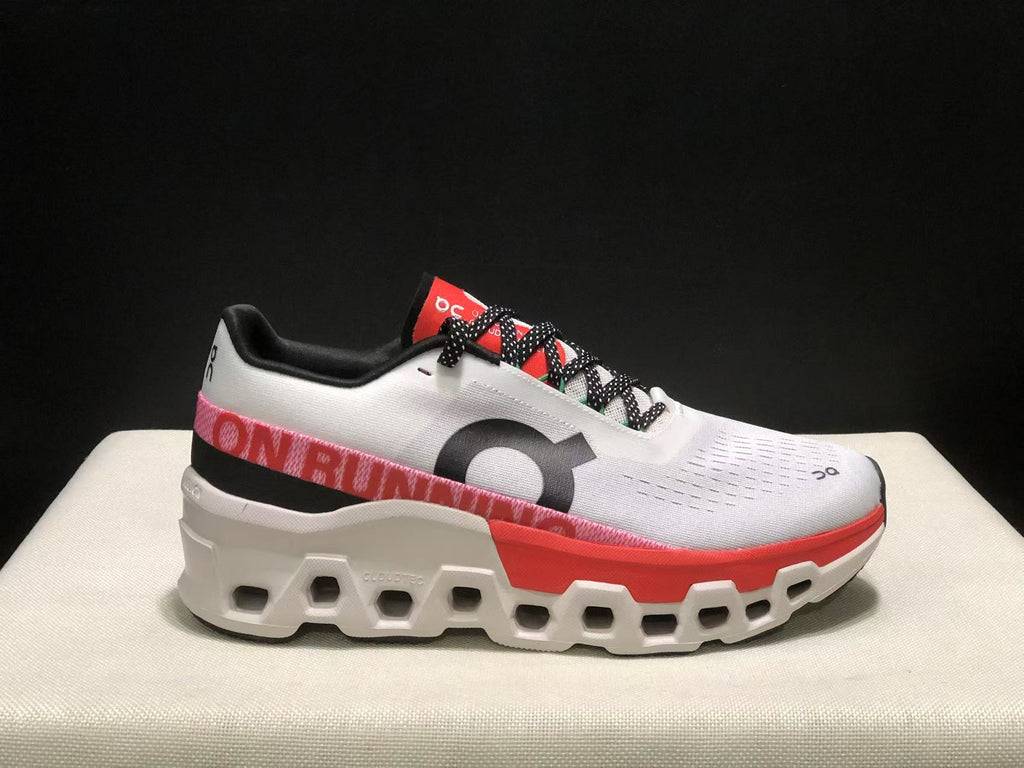 On Running Cloudmonster 2 Shock-Absorbing And Breathable Running Shoes Grayish-White/Rose