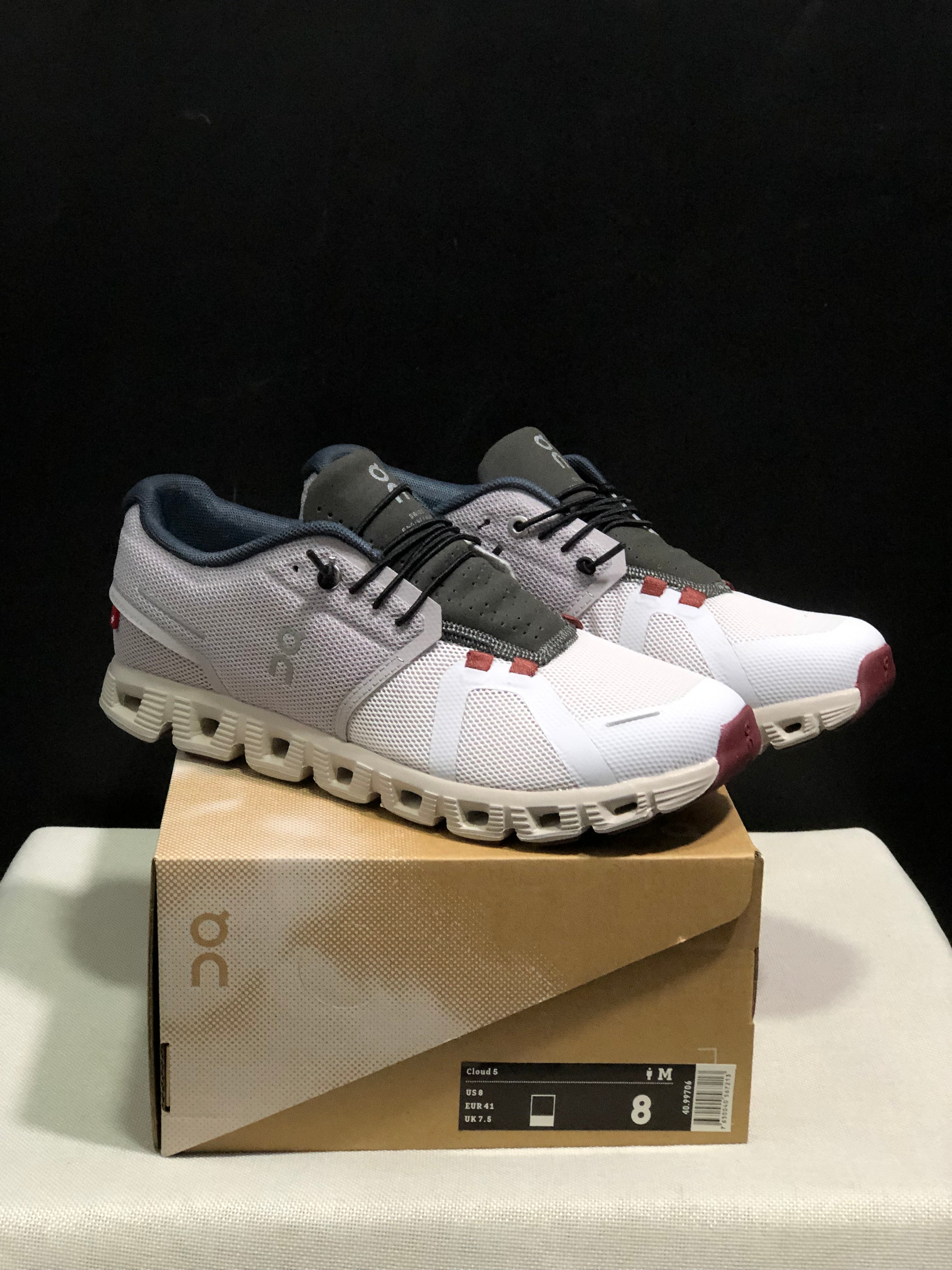 On Running Cloud 5 Lightweight Running Shoes Pearl Frost/Light Grey