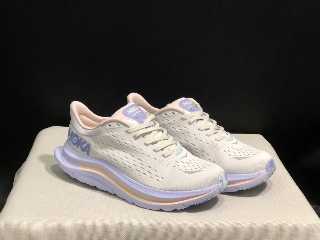 Hoka One One Kawana Cushioning Comfortable Gym Running Shoes Sneakers White/Purple