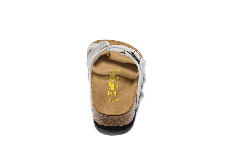 Birkenstock Mayari Silver Toe Loop Leather Sandals
