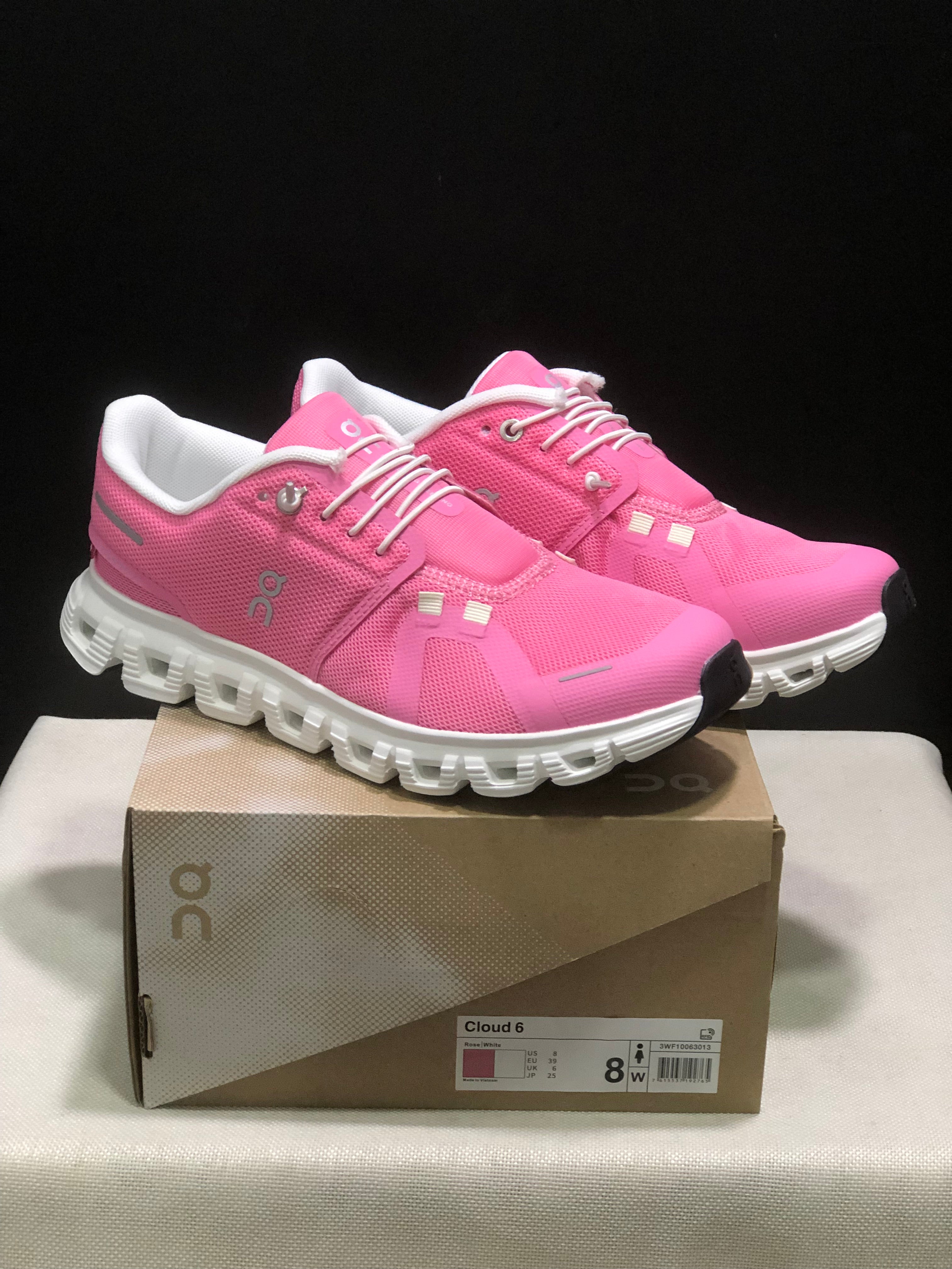 On Running Cloud 6 Casual Sneakers Rose Red/White