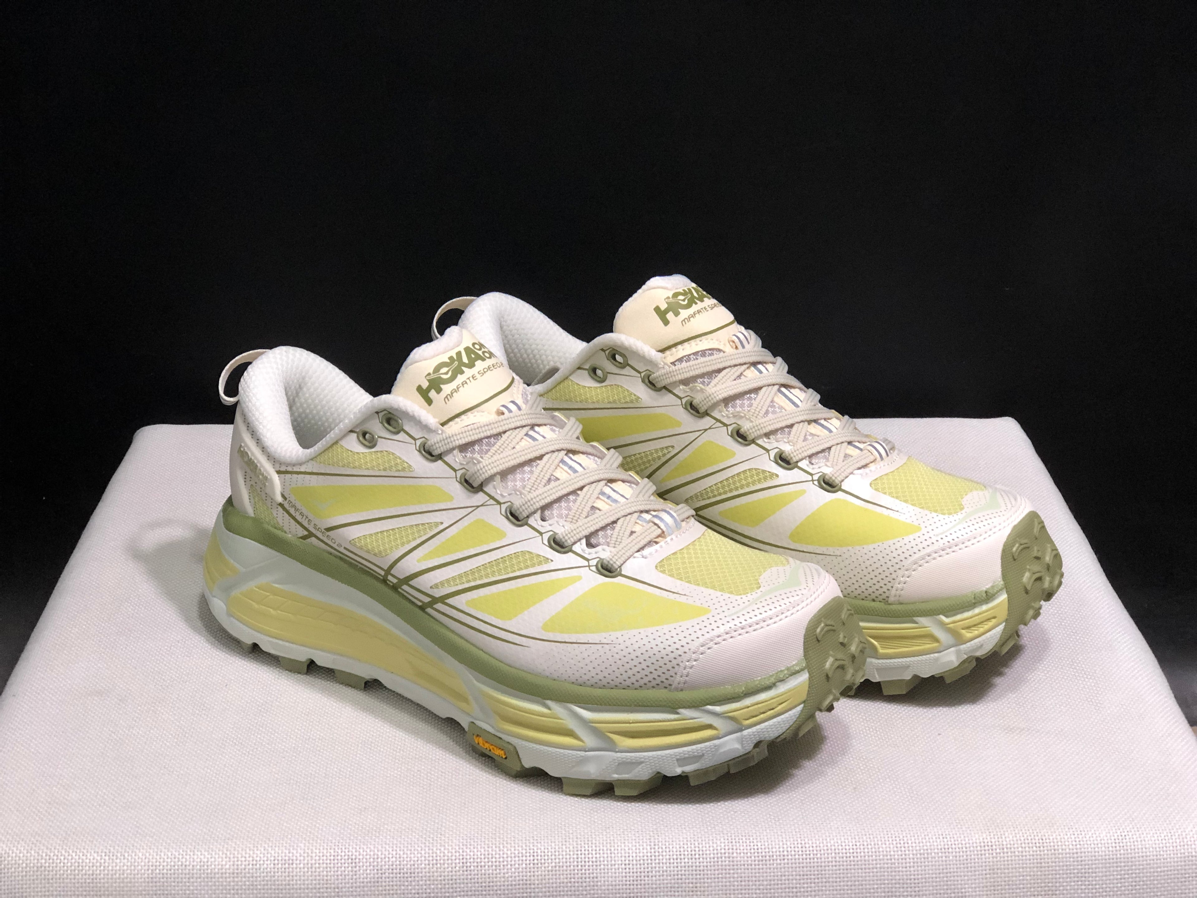 Hoka One One Mafate Speed 2 Mountain Anti-slip Running Shoes Sneakers Light Yellow