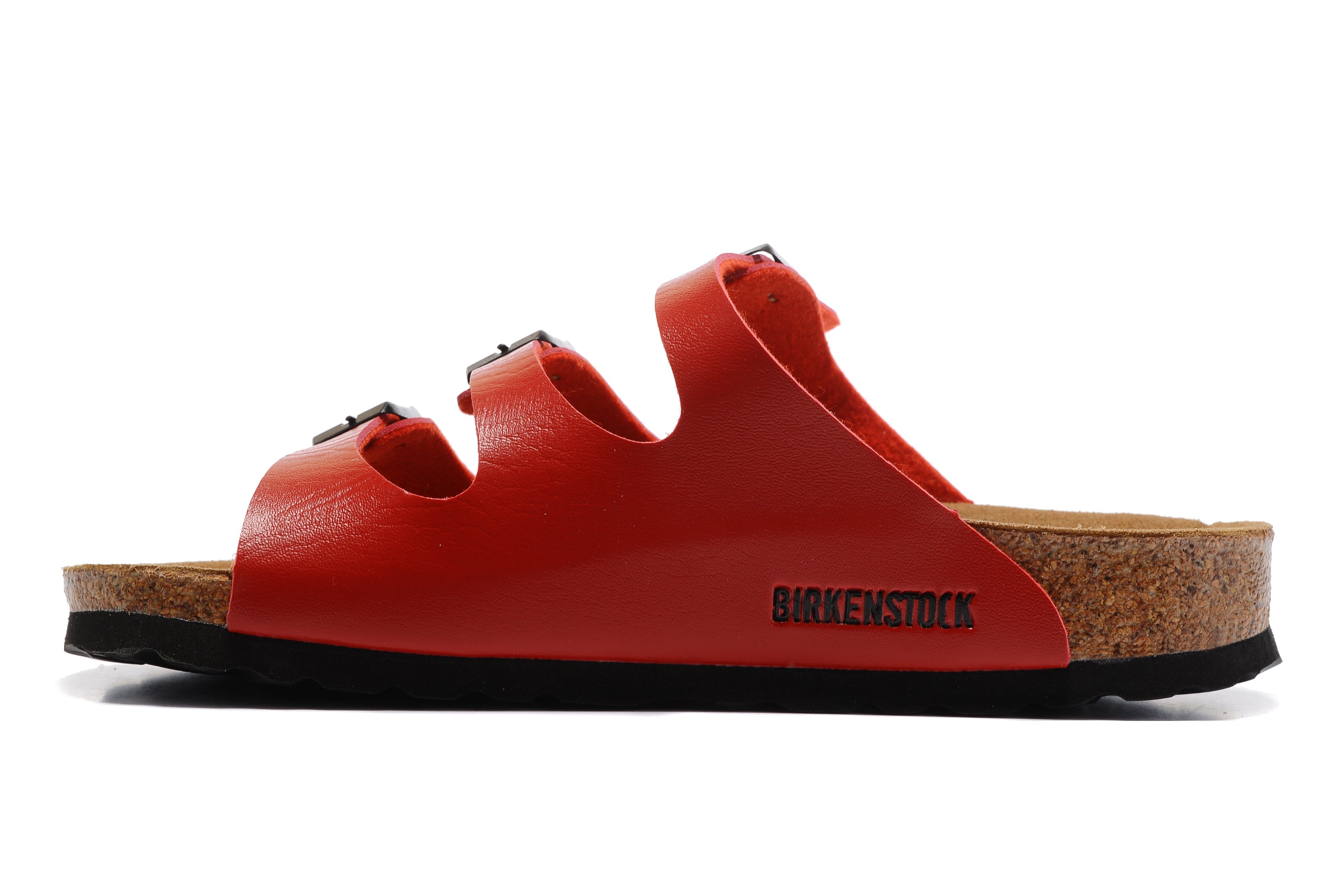 Birkenstock Florida Three-Buckle Matte Leather Sandals