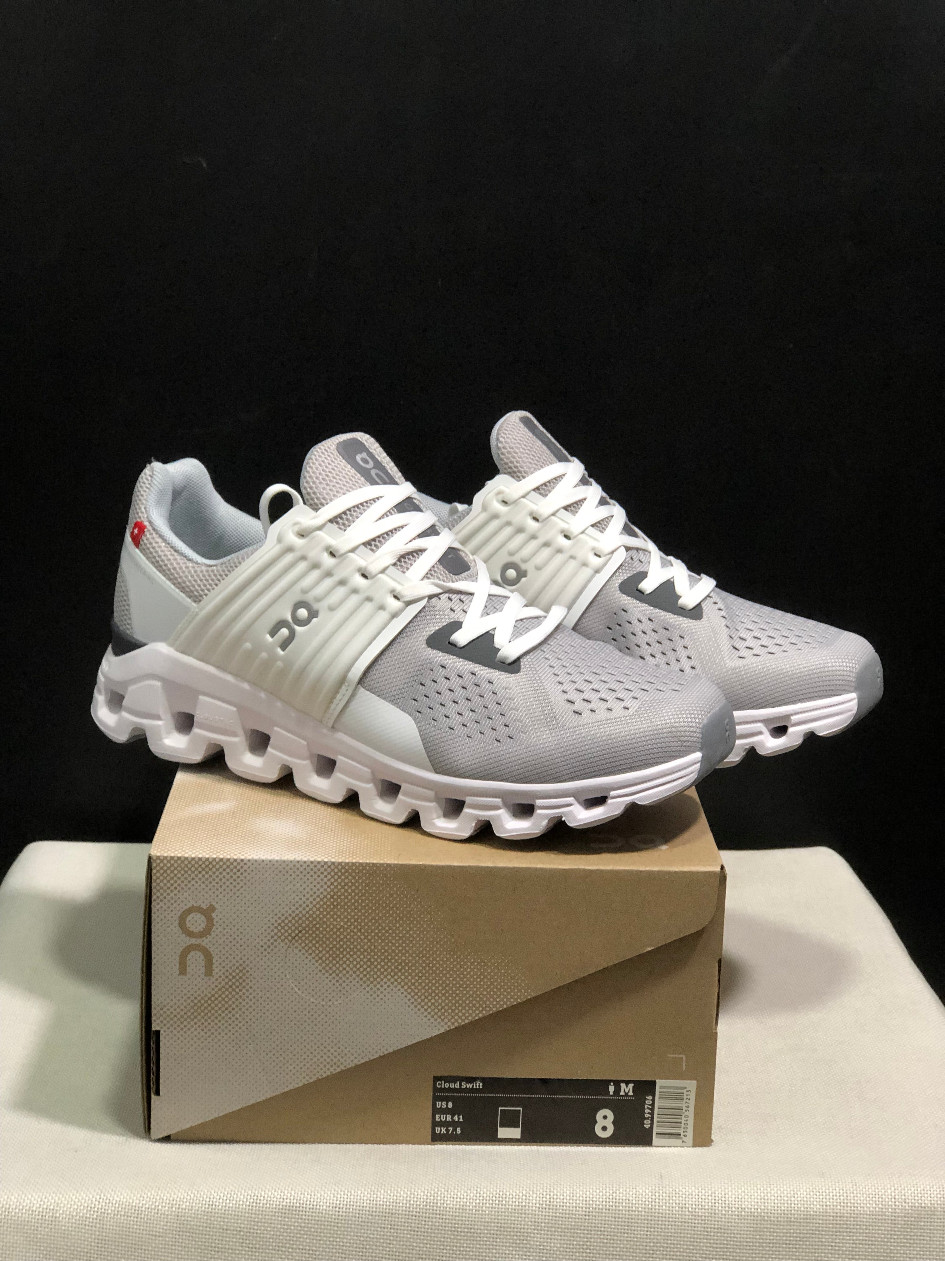On Running Cloudswift Cushioning Running Shoes Light Grey/White