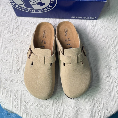 Birkenstock Boston Suede Leather Casual Shoes With Thick Soles