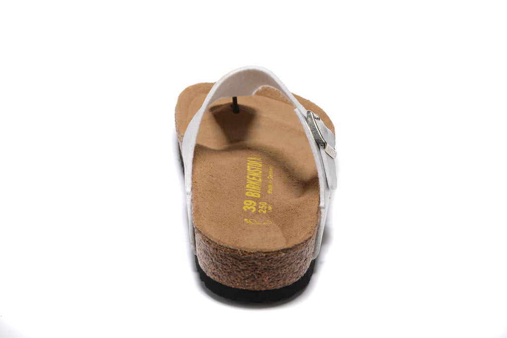 Birkenstock Gizeh Silver Snakeskin Flip Flops Leather Sandals