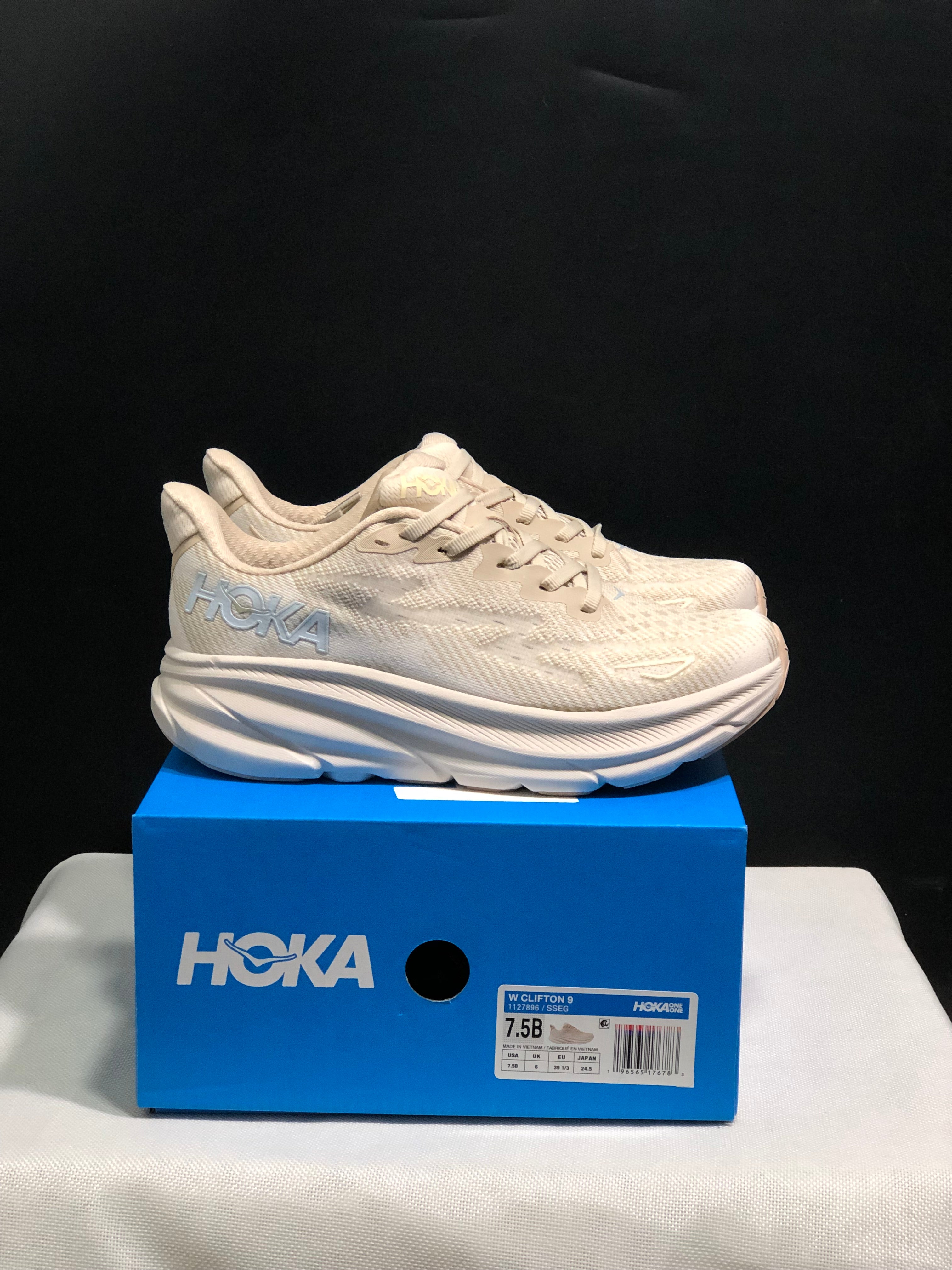 Hoka One One Clifton 9 Running Shoes Athletic Shoes Sneakers Cream