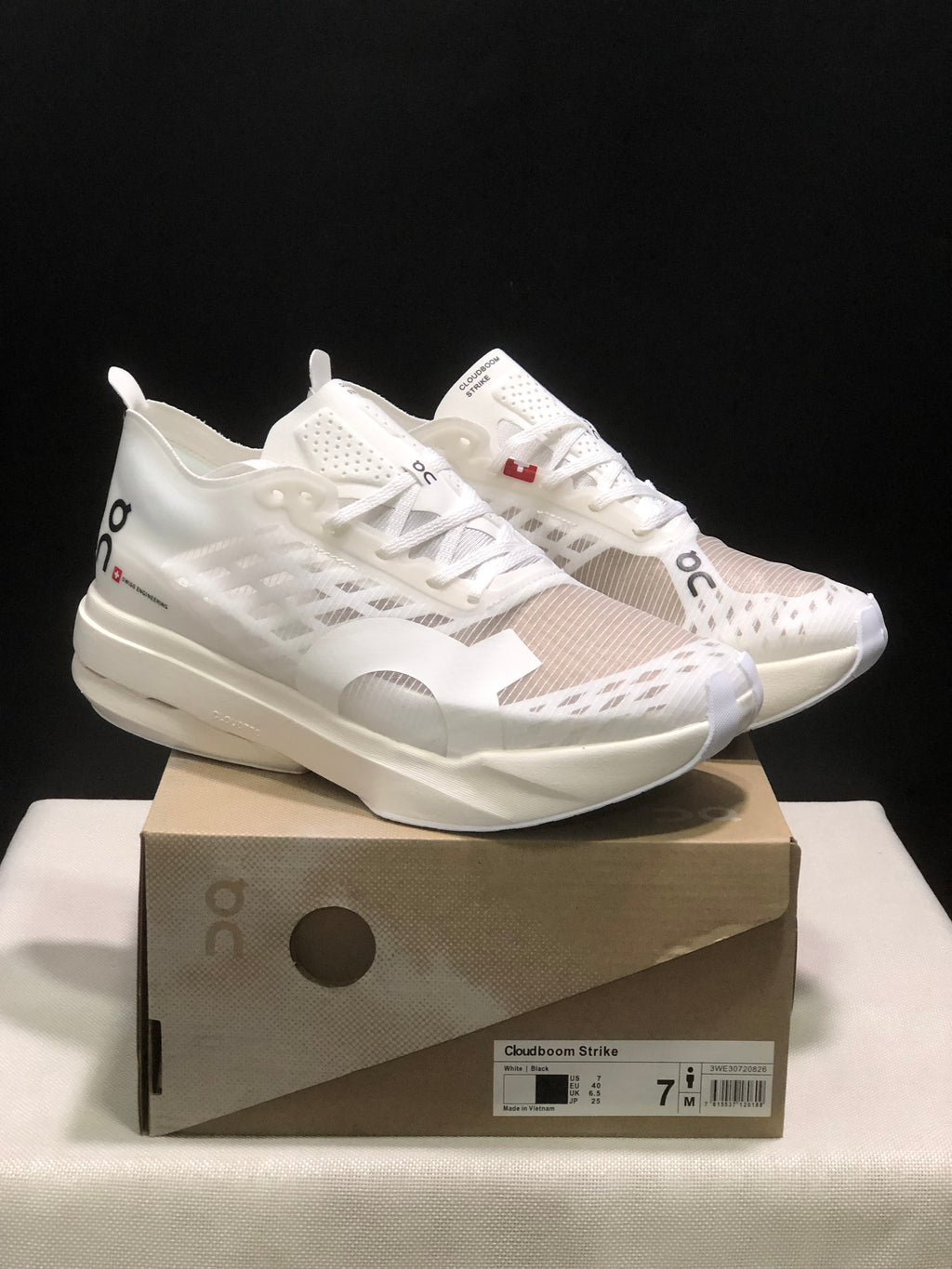 On Running Cloudboom Strike Professional Marathon Running Shoes White
